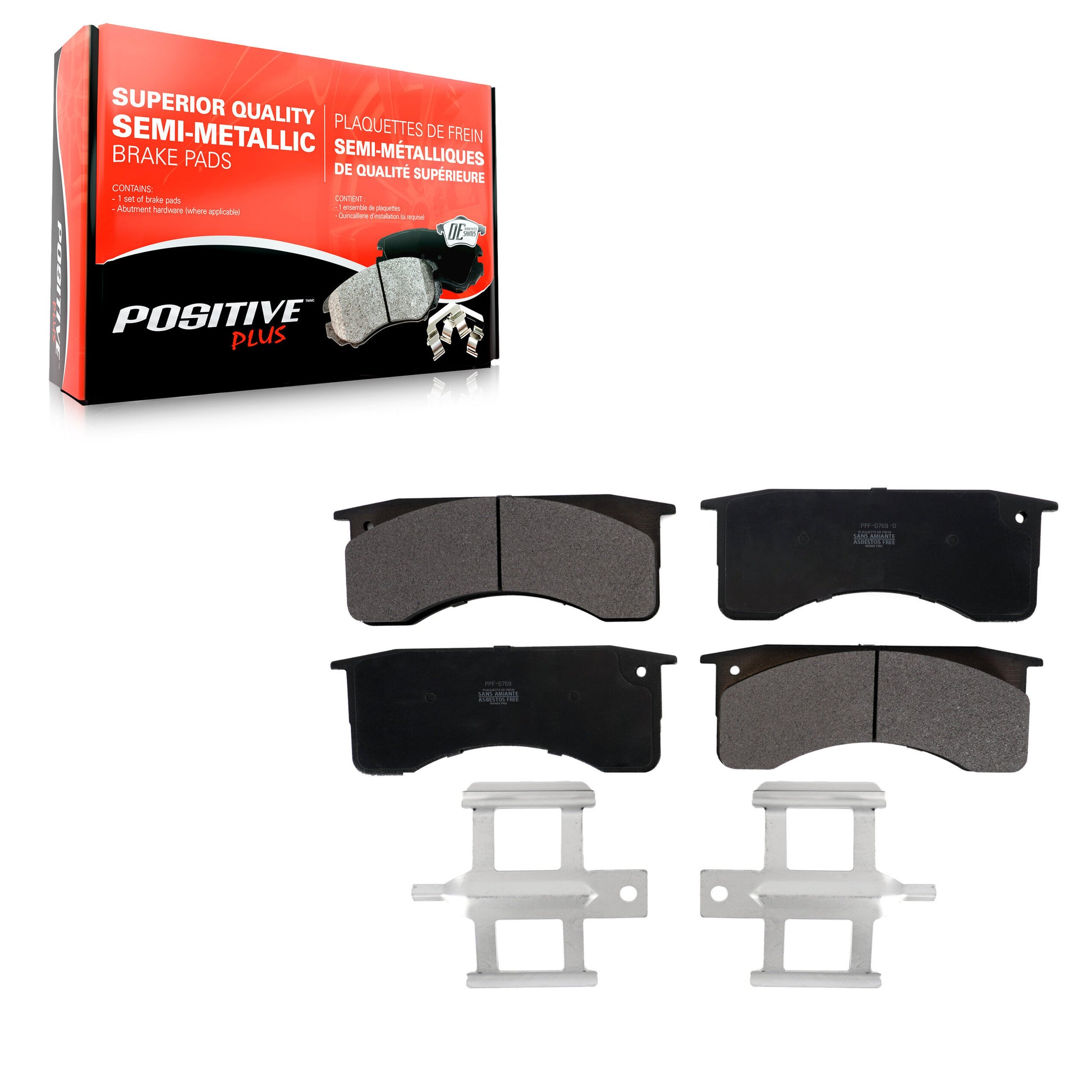 Positive Plus PPF-D769 Disc Brake Pad for 1990-2023 Ford F-650, Ford F-750, Chevrolet Silverado 4500 HD - Front, Rear