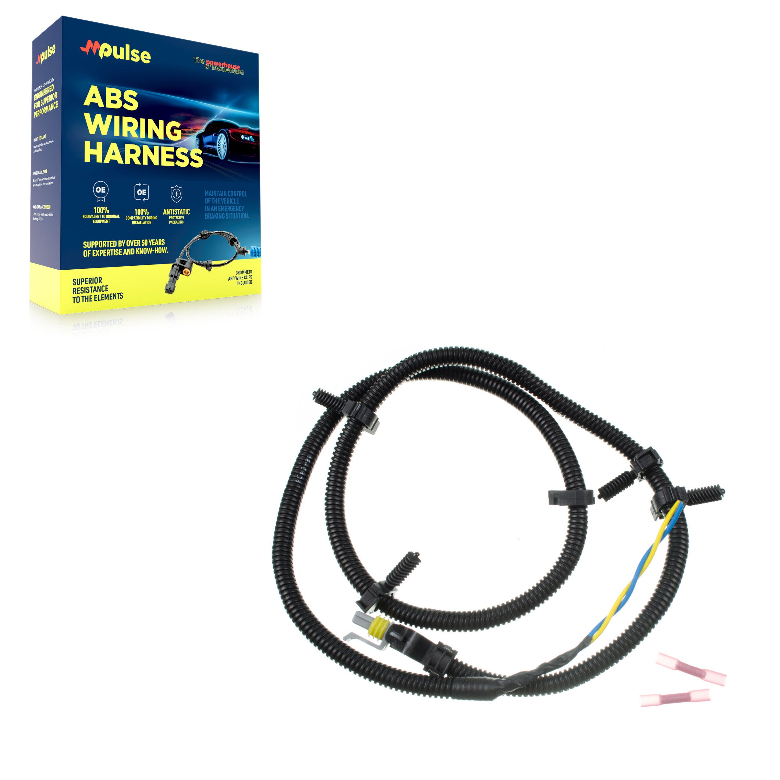 Mpulse SEN-2ABS0485 ABS Wheel Speed Sensor Wiring Harness for 2000-2012 Cadillac XLR, Chevrolet Impala, Hummer H2 - Front