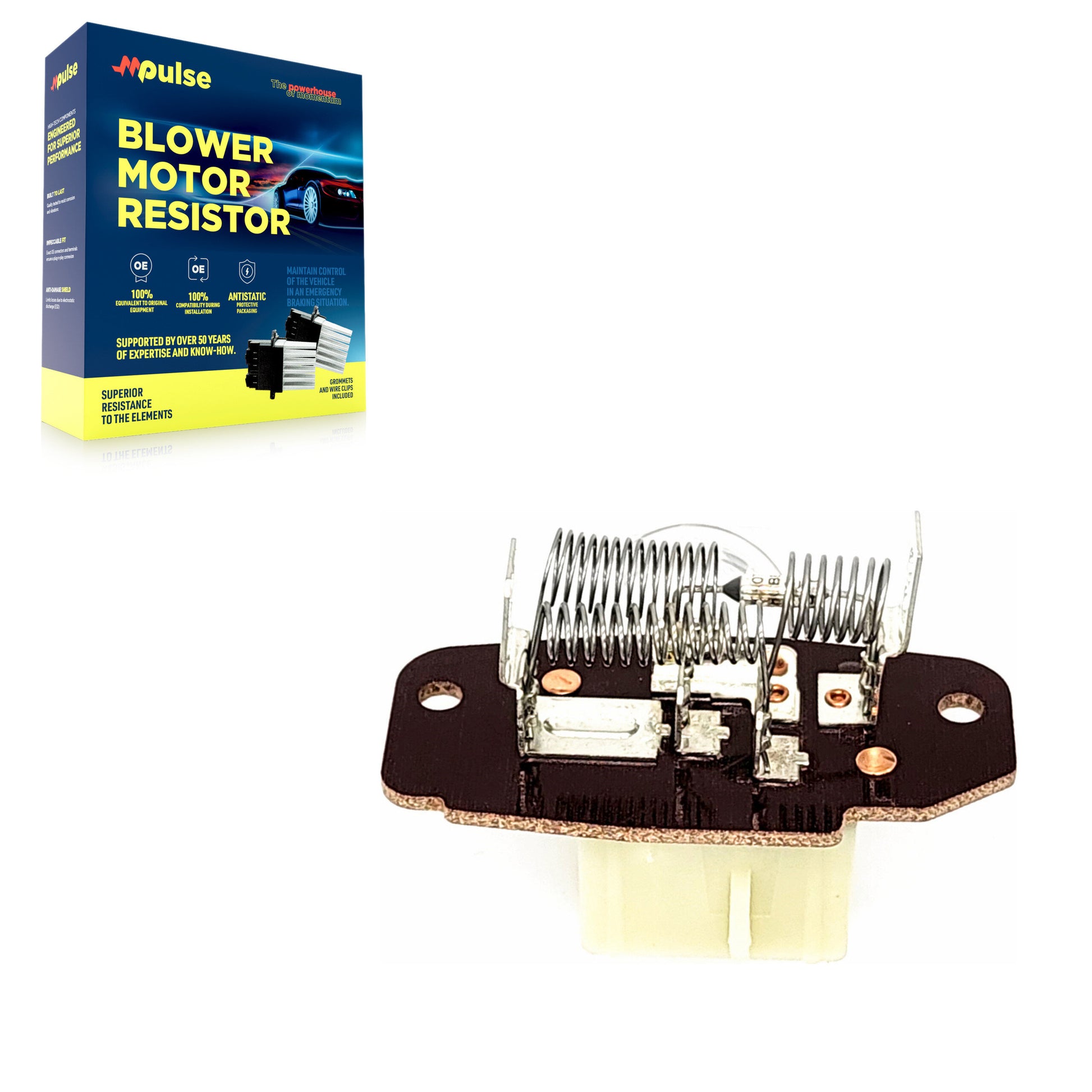 Mpulse SEN-2BMR0709 HVAC Blower Motor Resistor for 1997-2025 Ford E-350 Super Duty, Ford E-450 Super Duty, Ford Econoline Van - Front