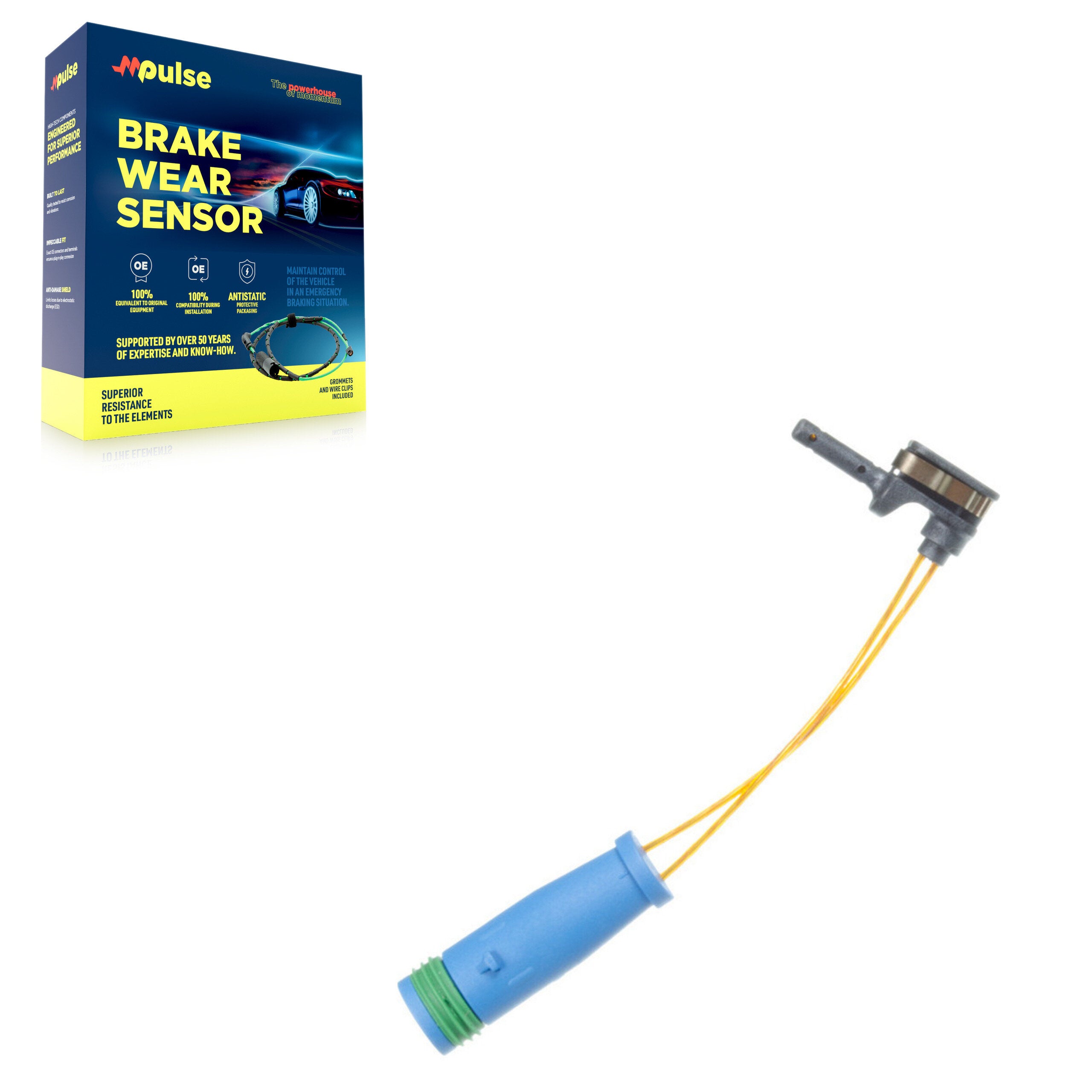 Mpulse SEN-2BWS0007 Disc Brake Pad Wear Sensor for 2001-2025 Mercedes-Benz AMG GT 63, Mercedes-Benz C300, Mercedes-Benz C43 AMG - Rear, Front