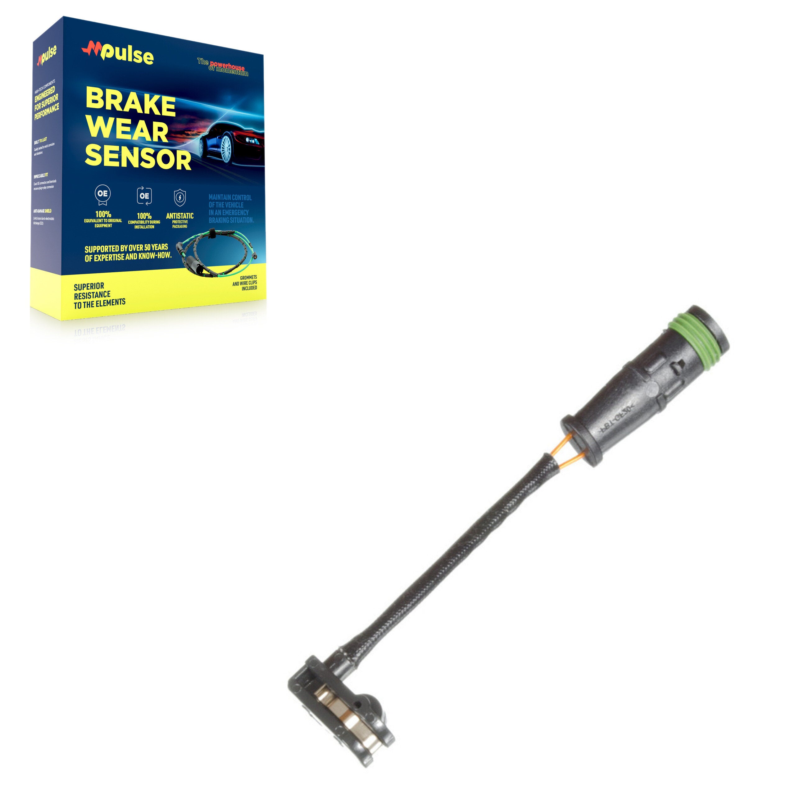 Mpulse SEN-2BWS0173 Disc Brake Pad Wear Sensor for 2007-2023 Mercedes-Benz Metris, Mercedes-Benz Sprinter 1500, Freightliner Sprinter 3500 - Rear, Front