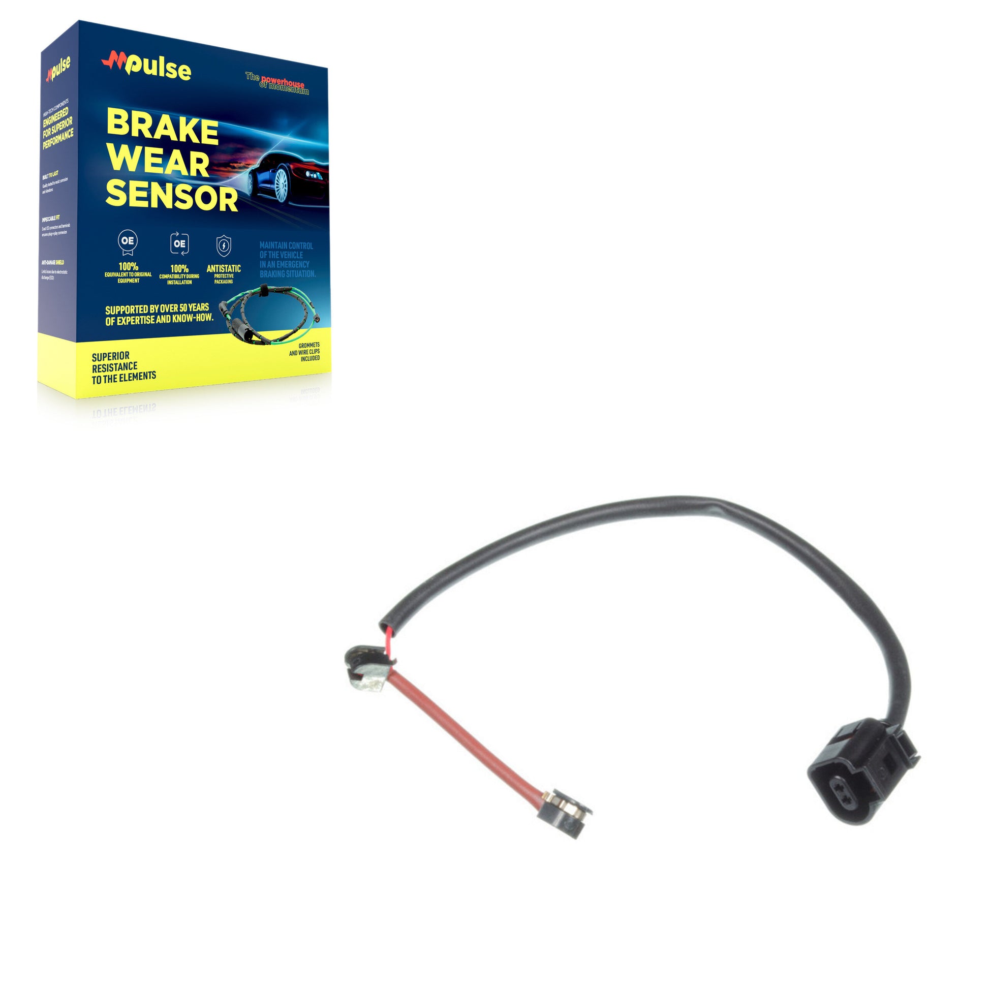Mpulse SEN-2BWS0216 Disc Brake Pad Wear Sensor for 2010-2020 Porsche Taycan, Porsche Panamera - Front