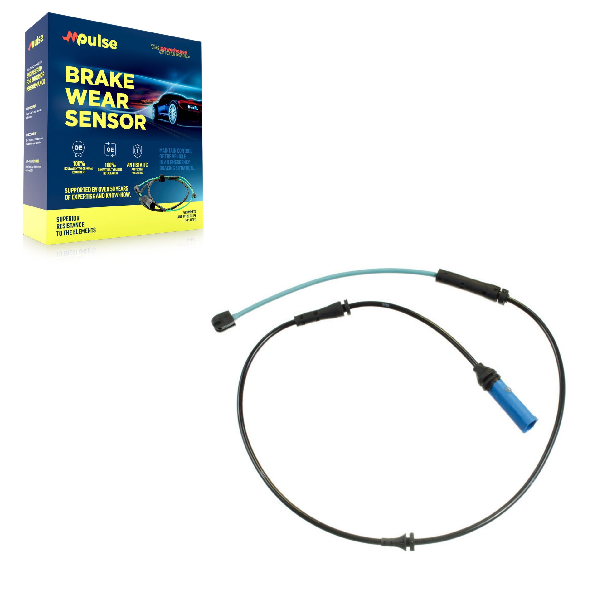 Mpulse SEN-2BWS0414 Disc Brake Pad Wear Sensor for 2015-2025 BMW M850i xDrive, BMW M850i xDrive Gran Coupe, BMW 530e - Front