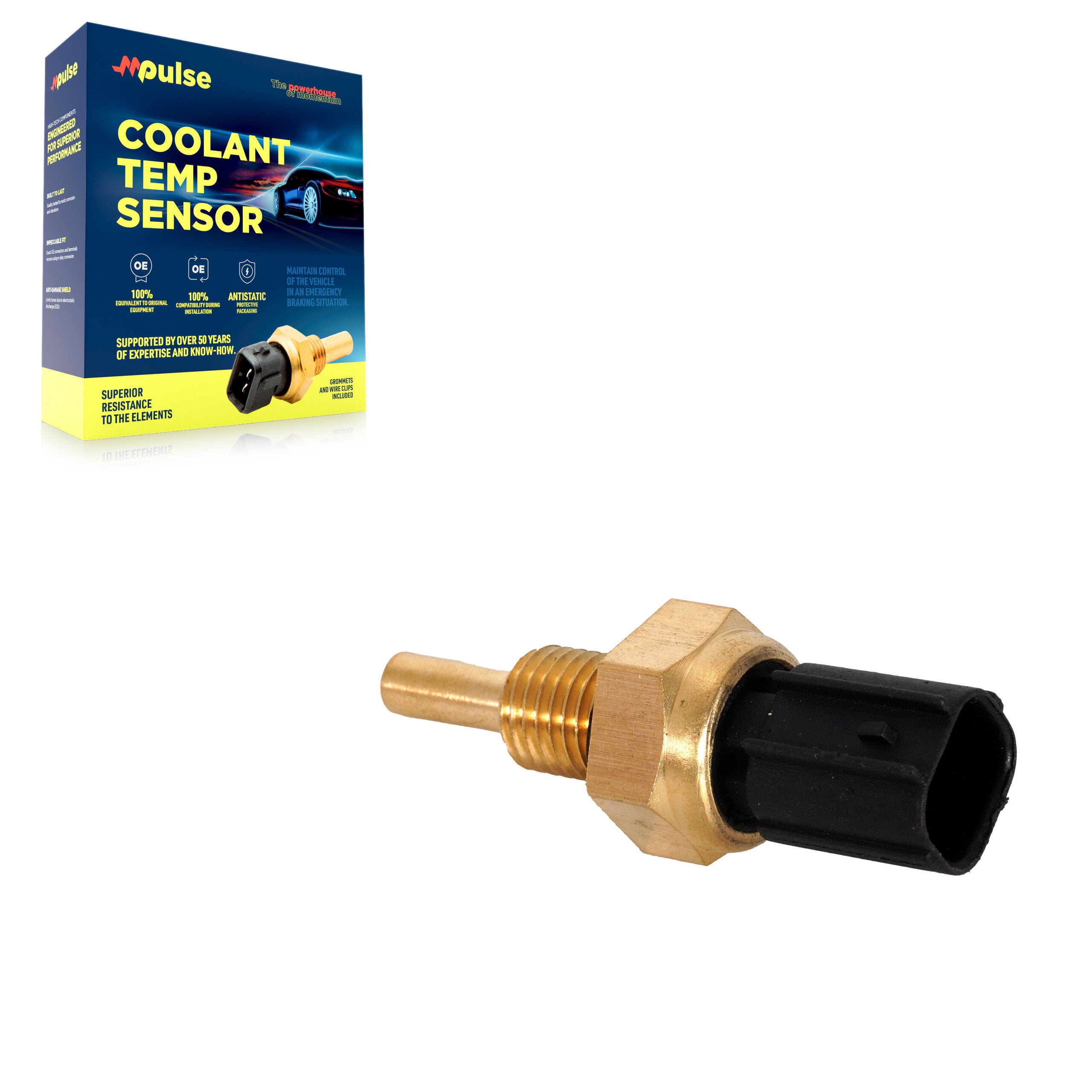 Mpulse SEN-2CTS0047 Engine Coolant Temperature Sensor for 2002-2011 Honda Civic, Honda Element, Honda Accord - Radiator, Water Pump