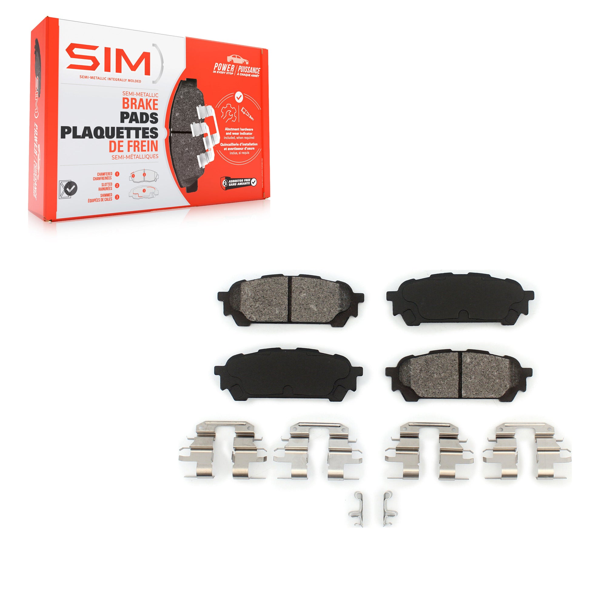 SIM SIM-1004 Disc Brake Pad for 2003-2008 Subaru Impreza, Saab 9-2X, Subaru Forester - Rear