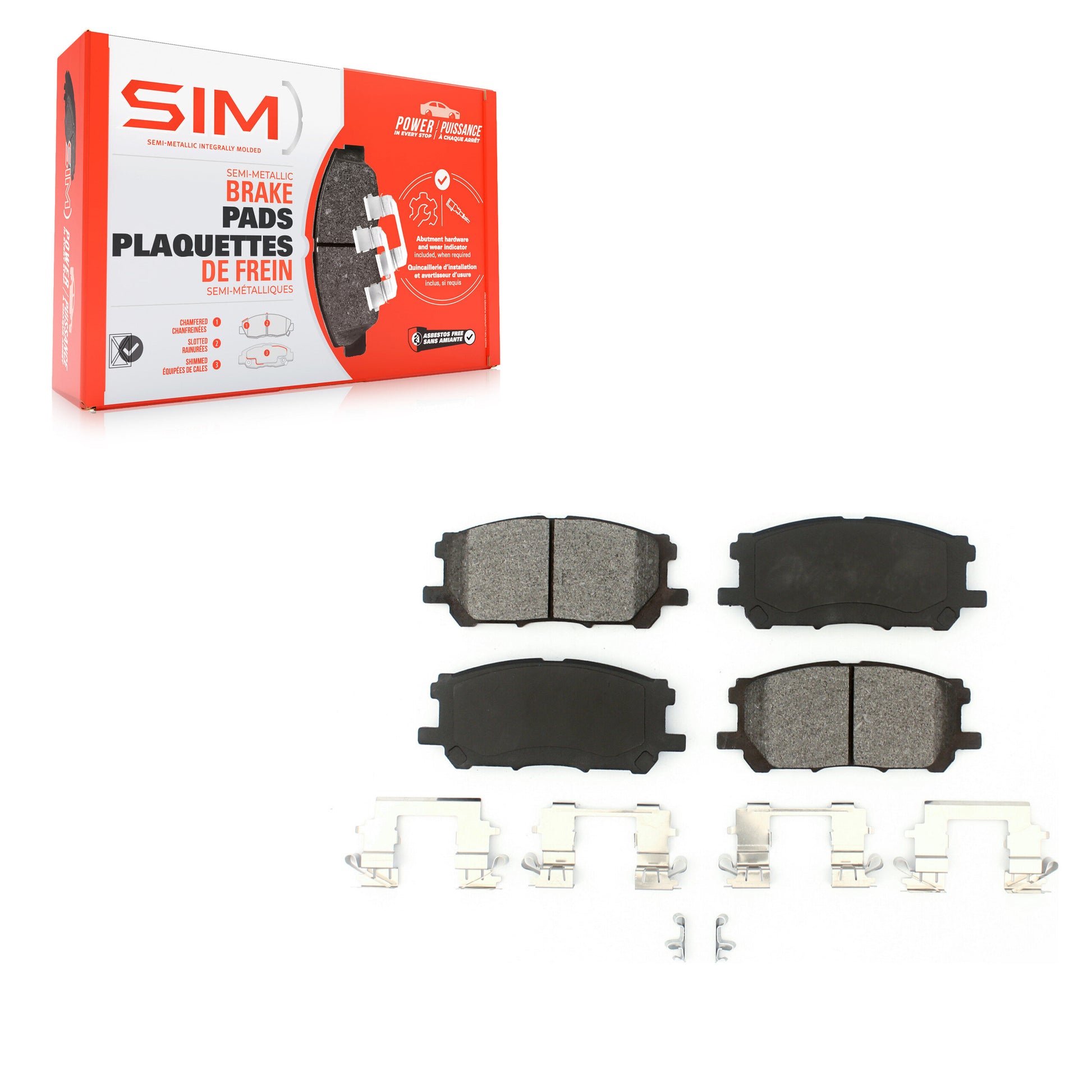 SIM SIM-1005 Disc Brake Pad for 2004-2009 Lexus RX350, Lexus RX400h, Toyota Highlander - Front