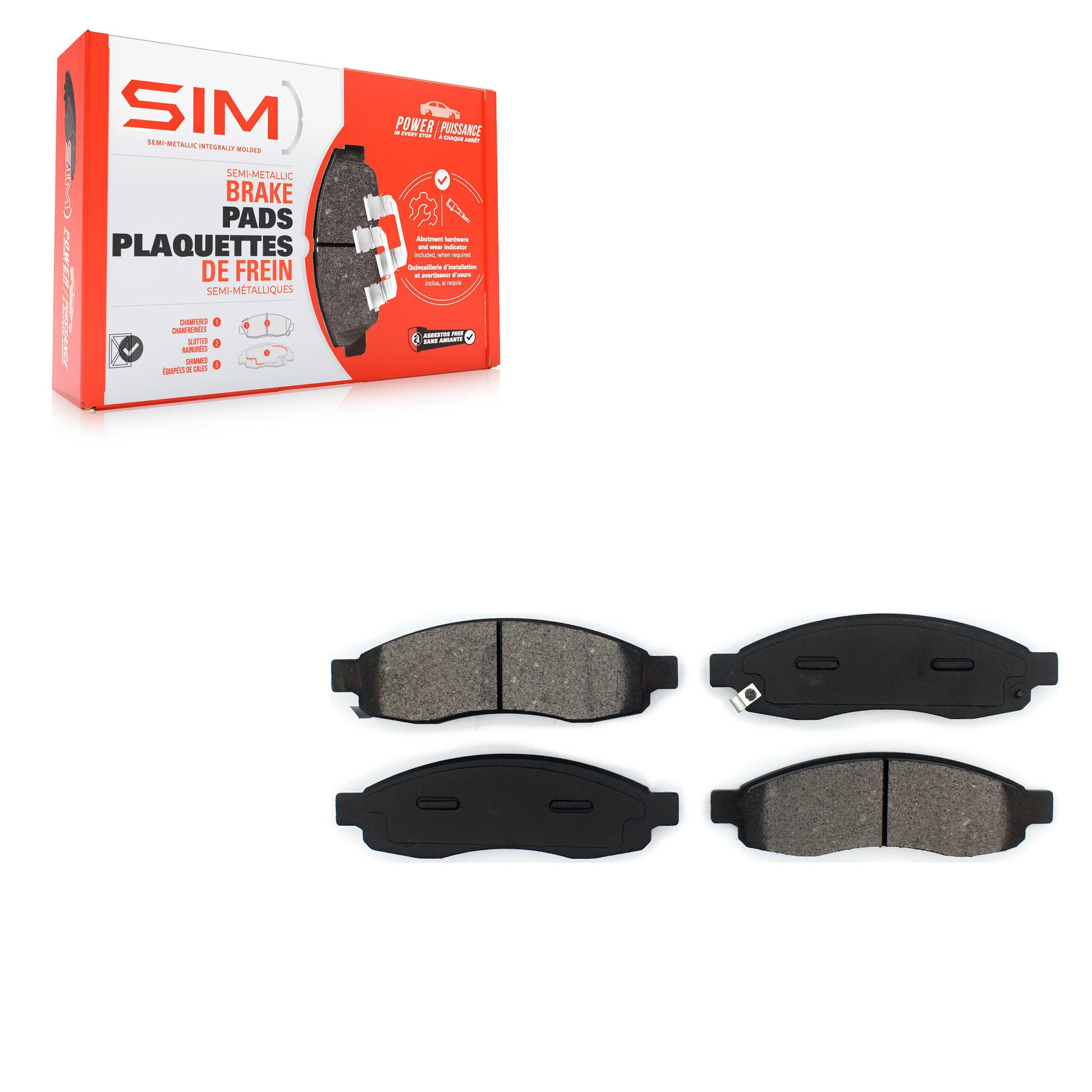 SIM SIM-1015 Disc Brake Pad for 2004-2007 Nissan Armada, INFINITI QX56, Nissan Pathfinder Armada - Front