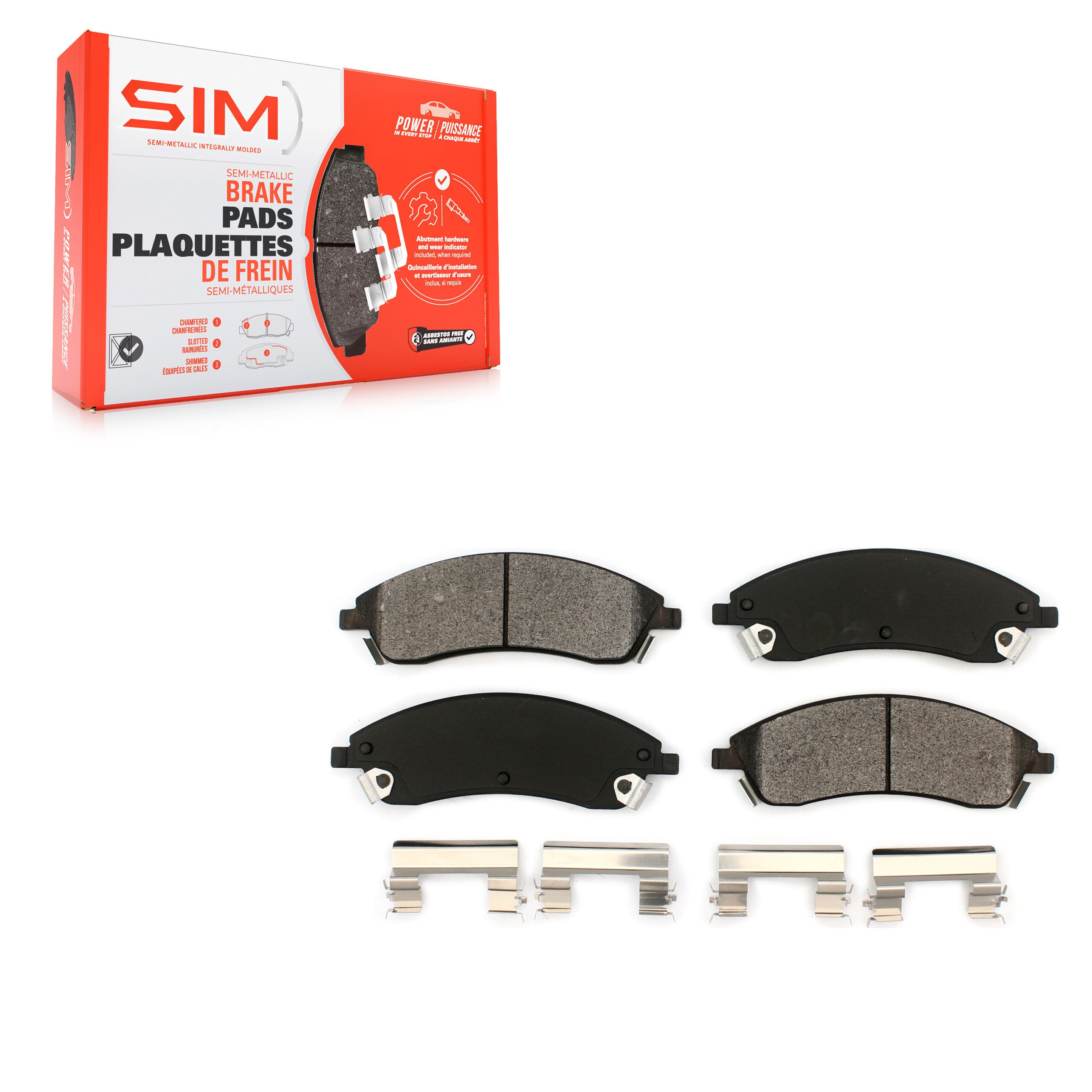 SIM SIM-1019 Disc Brake Pad for 2004-2009 Cadillac CTS, Cadillac STS, Cadillac SRX - Front