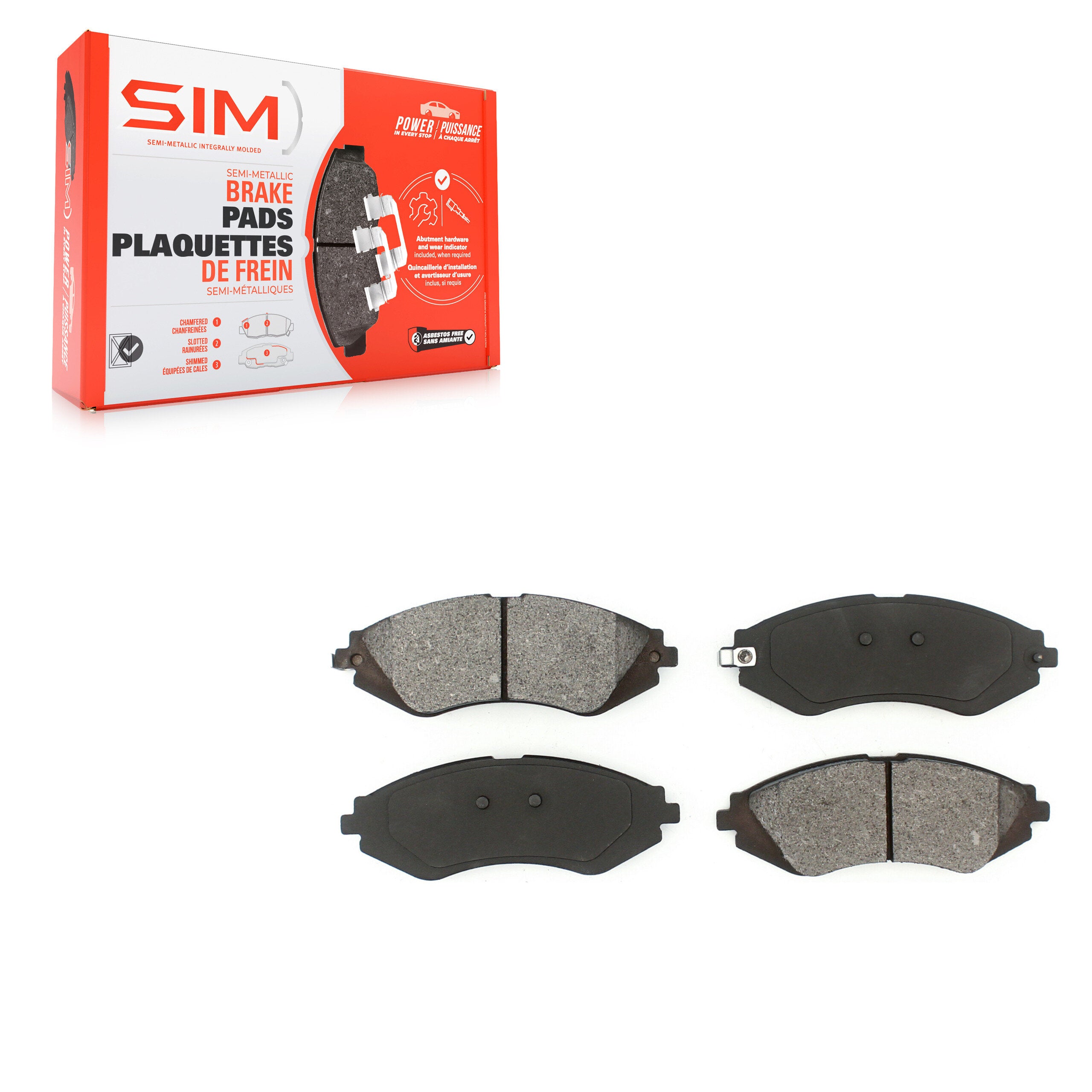 SIM SIM-1035 Disc Brake Pad for 1999-2016 Chevrolet Spark EV, Chevrolet Spark, Pontiac G3 - Front