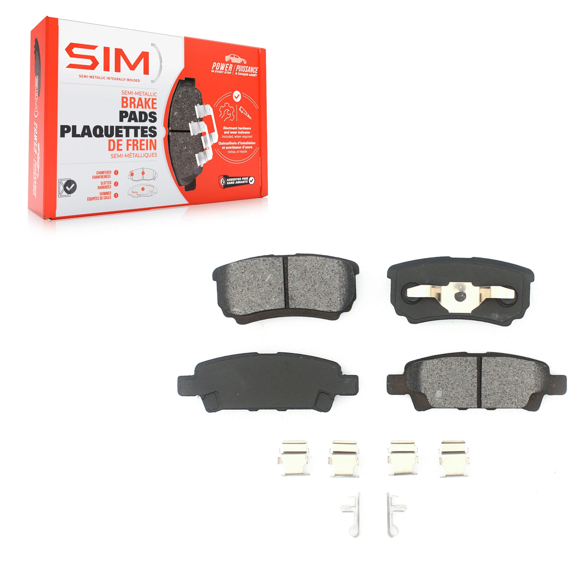 SIM SIM-1037 Disc Brake Pad for 2004-2017 Mitsubishi Lancer, Chrysler 200, Dodge Caliber - Rear