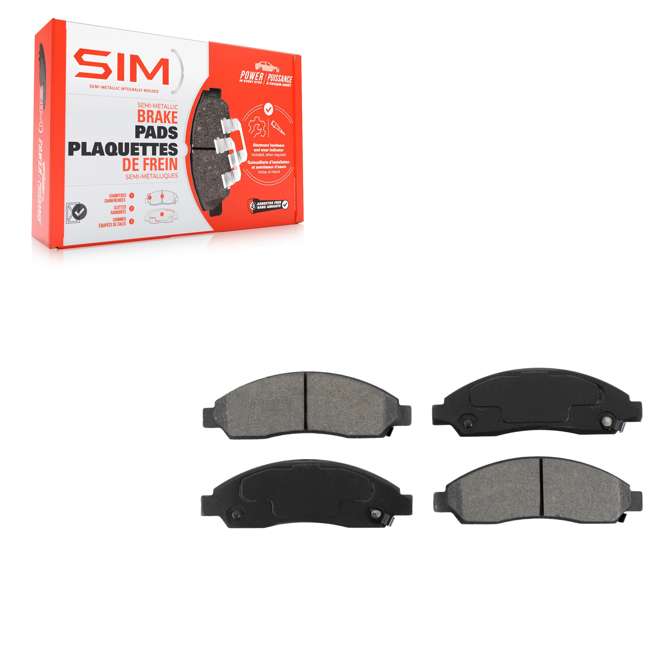 SIM SIM-1039 Disc Brake Pad for 2004-2008 Isuzu i-290, Isuzu i-370, Isuzu i-280 - Front