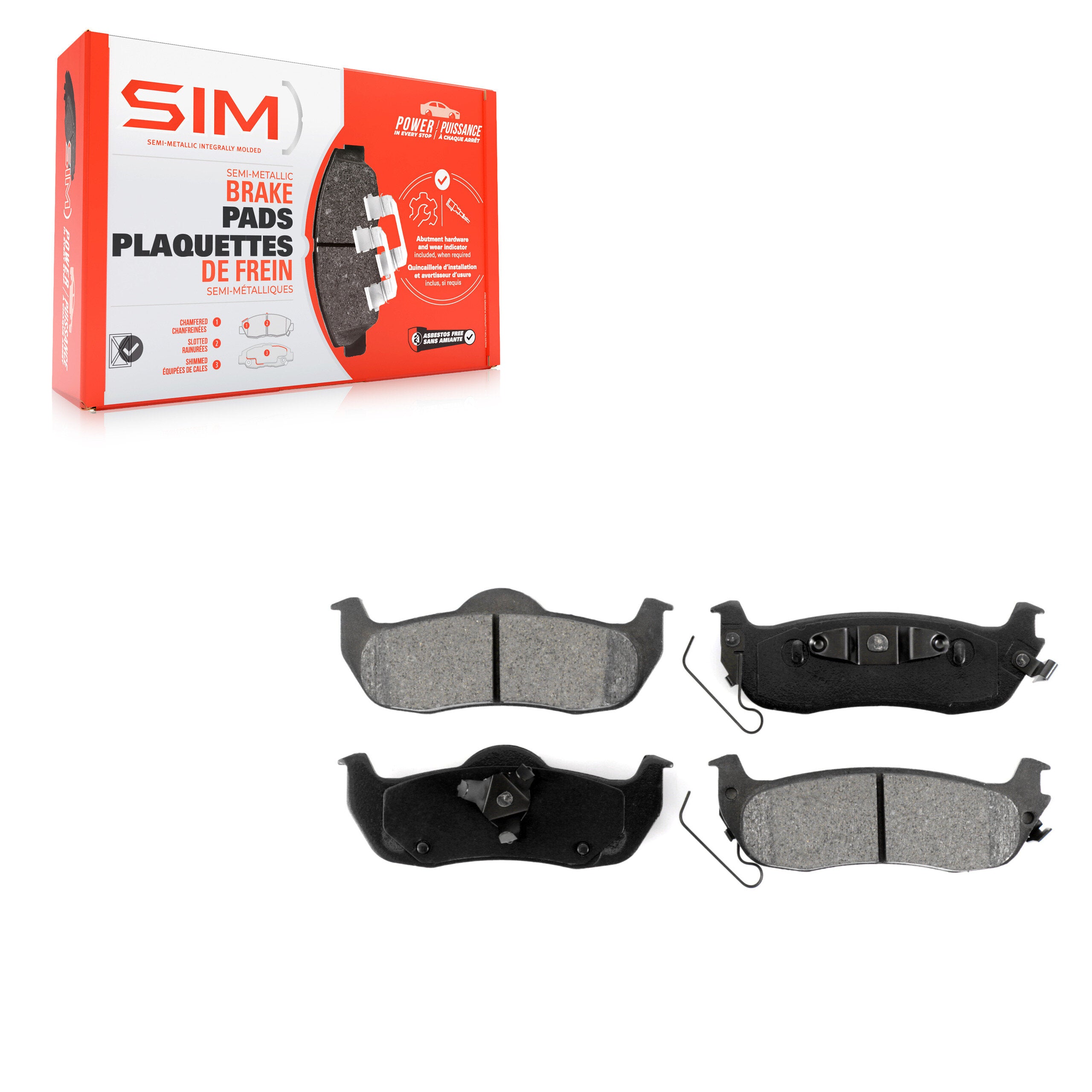 SIM SIM-1041 Disc Brake Pad for 2004-2015 Jeep Grand Cherokee, Jeep Commander, Nissan Armada - Rear