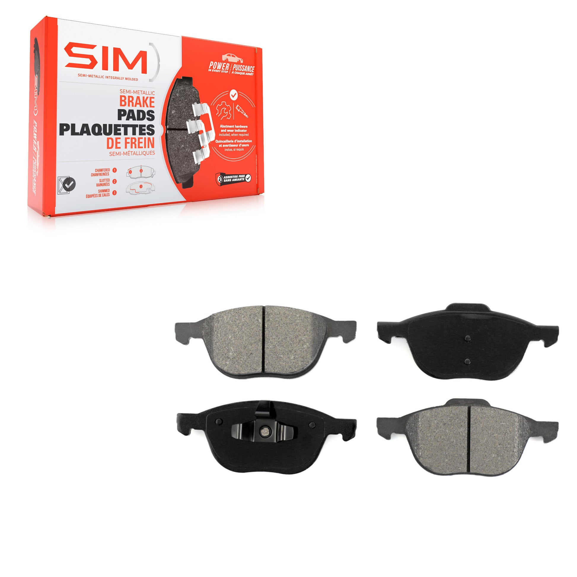 SIM SIM-1044 Disc Brake Pad for 2004-2022 Ford EcoSport, Ford Escape, Ford Focus - Front