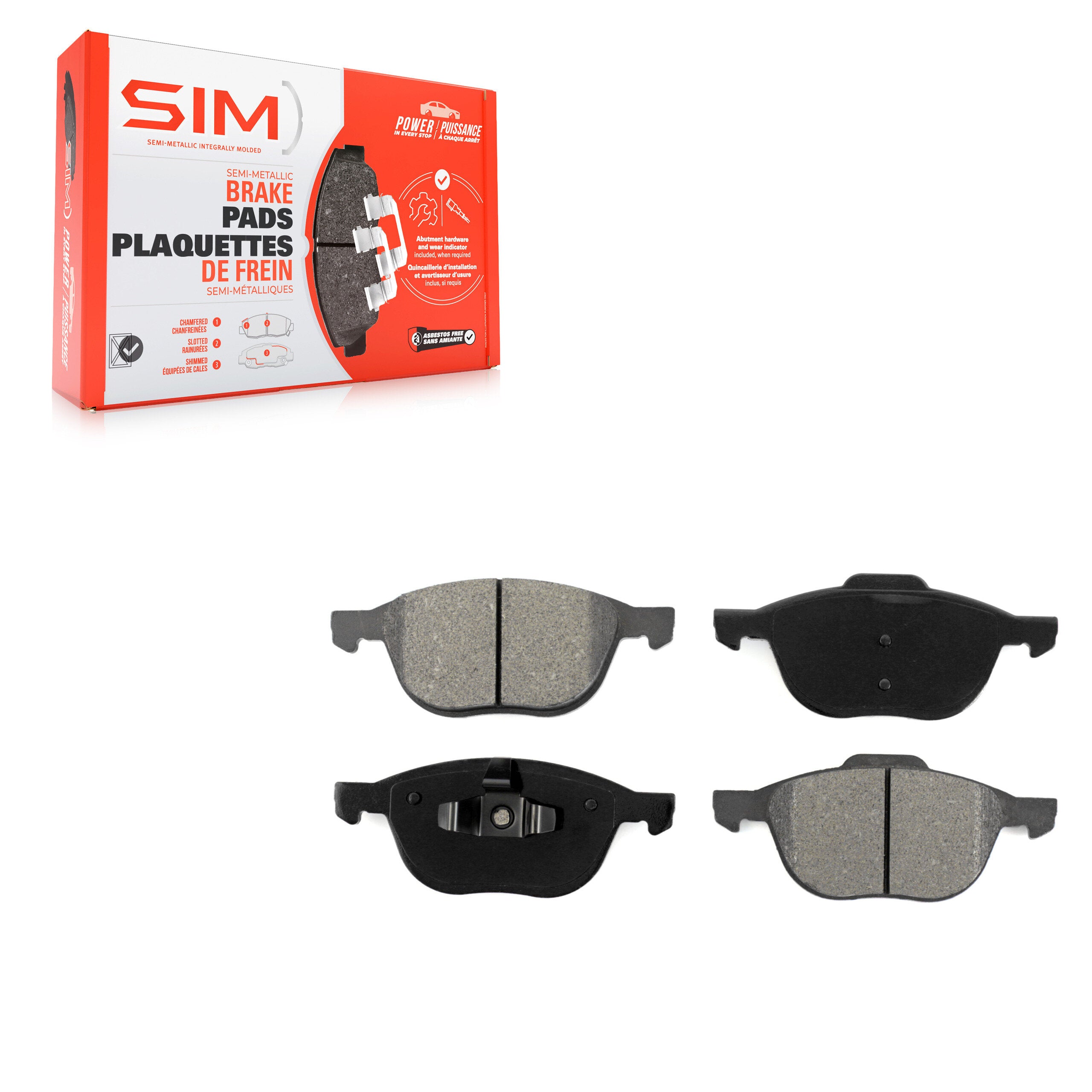 SIM SIM-1044 Disc Brake Pad for 2004-2022 Ford EcoSport, Ford Escape, Ford Focus - Front