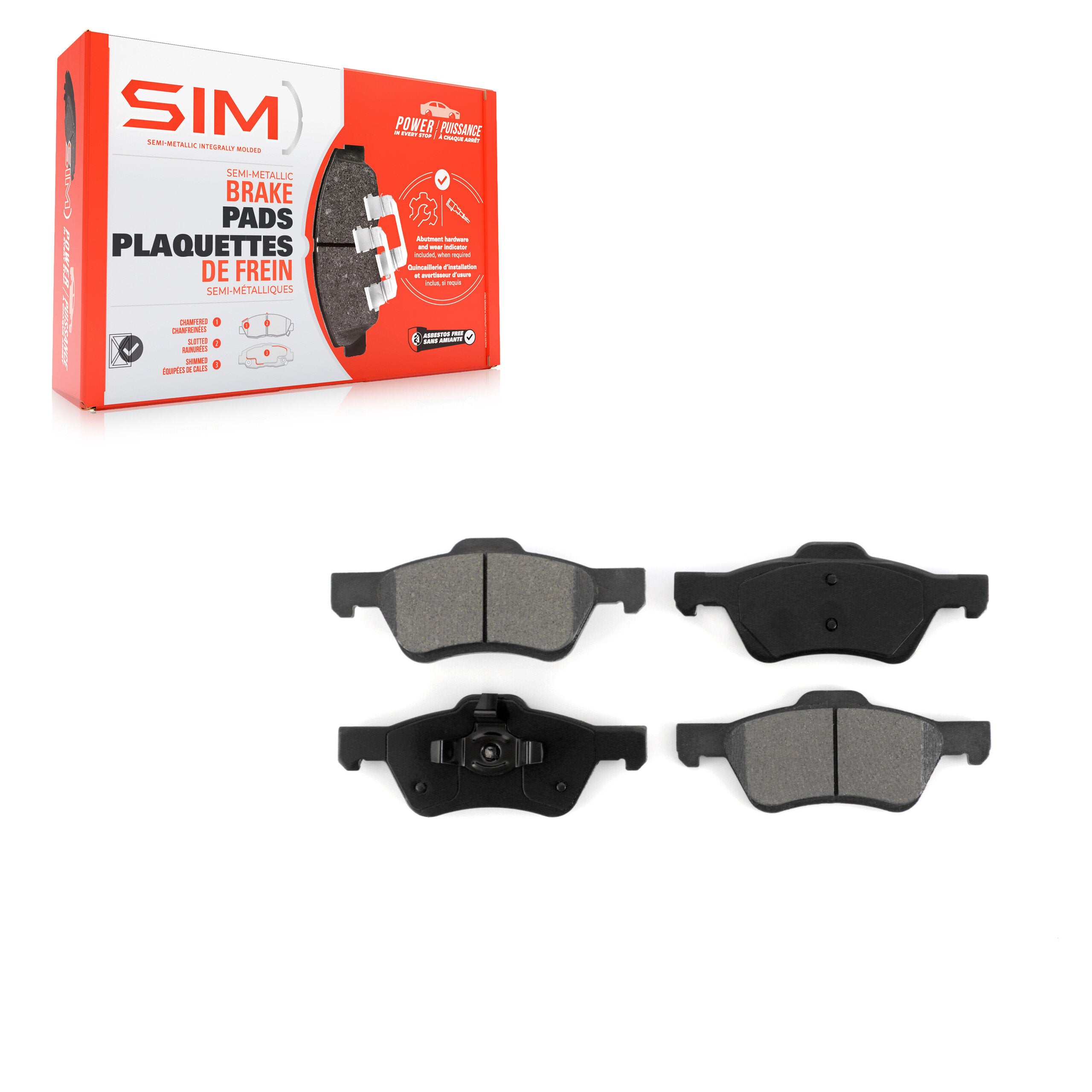 SIM SIM-1047 Disc Brake Pad for 2005-2012 Ford Escape, Mercury Mariner, Mazda Tribute - Front