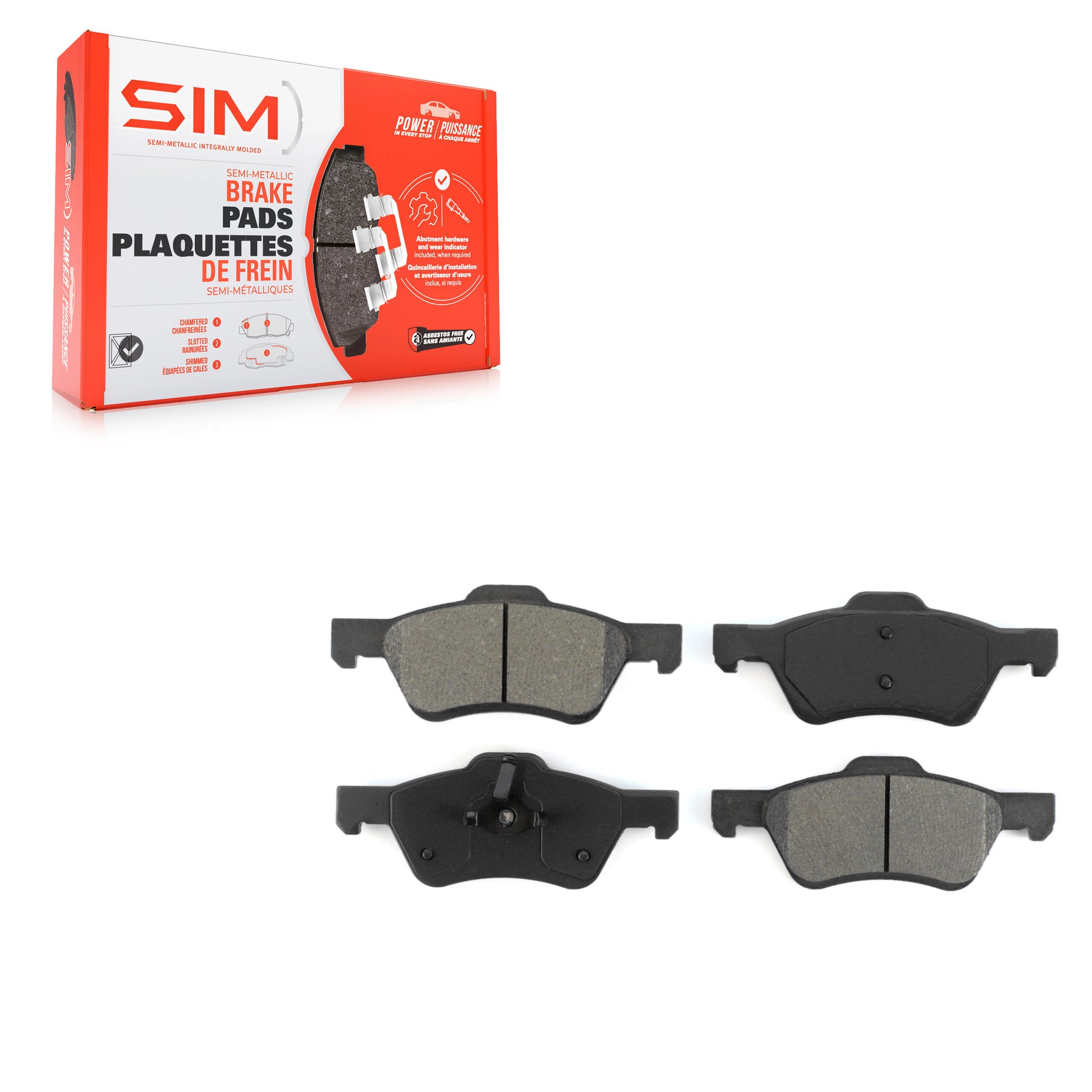 SIM SIM-1047B Disc Brake Pad for 2010-2012 Ford Escape, Mercury Mariner - Front