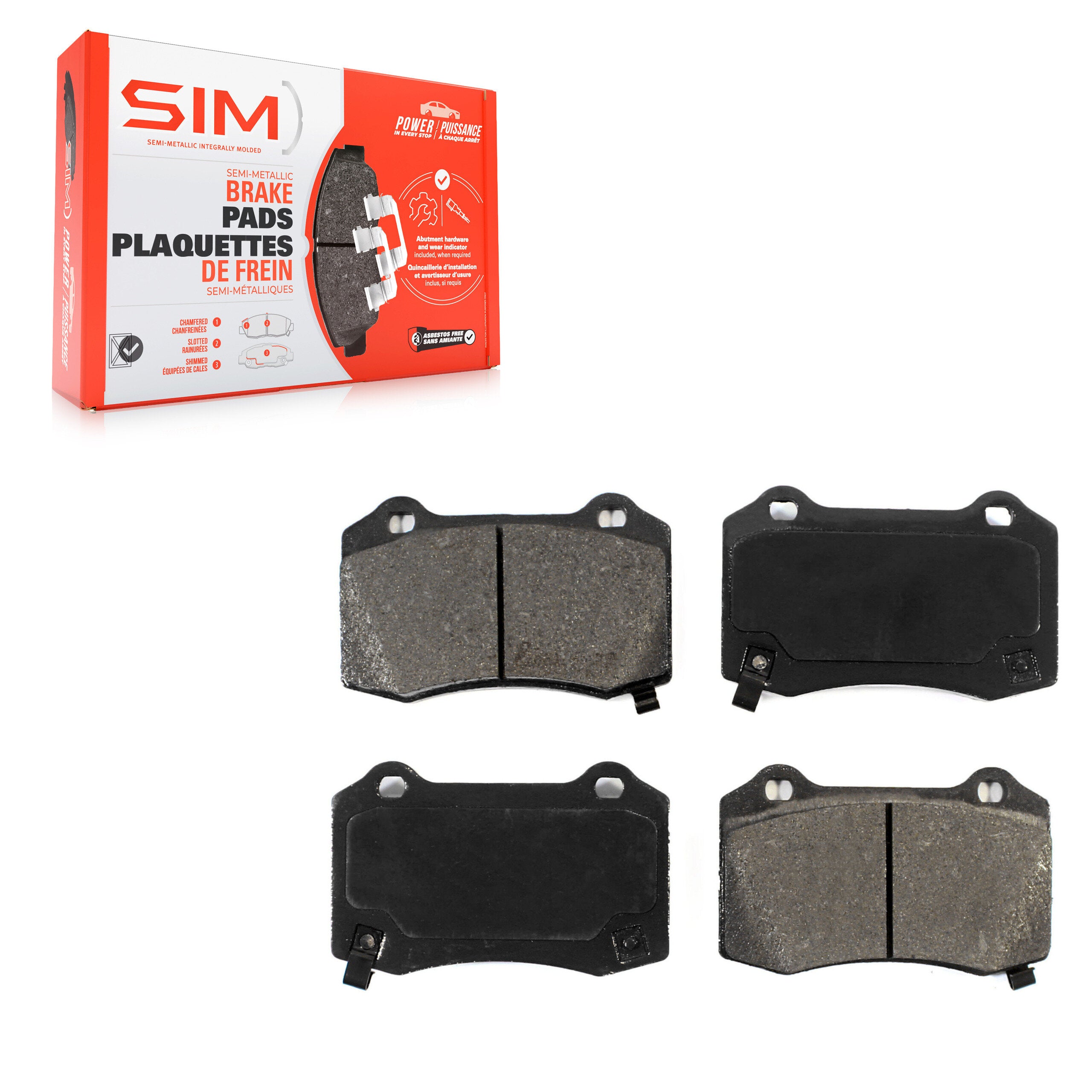 SIM SIM-1053 Disc Brake Pad for 2004-2024 Dodge Challenger, Dodge Charger, Tesla X - Rear