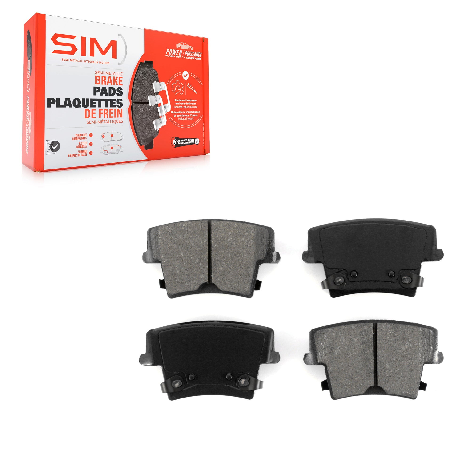 SIM SIM-1057 Disc Brake Pad for 2005-2023 Dodge Charger, Dodge Challenger, Chrysler 300 - Rear