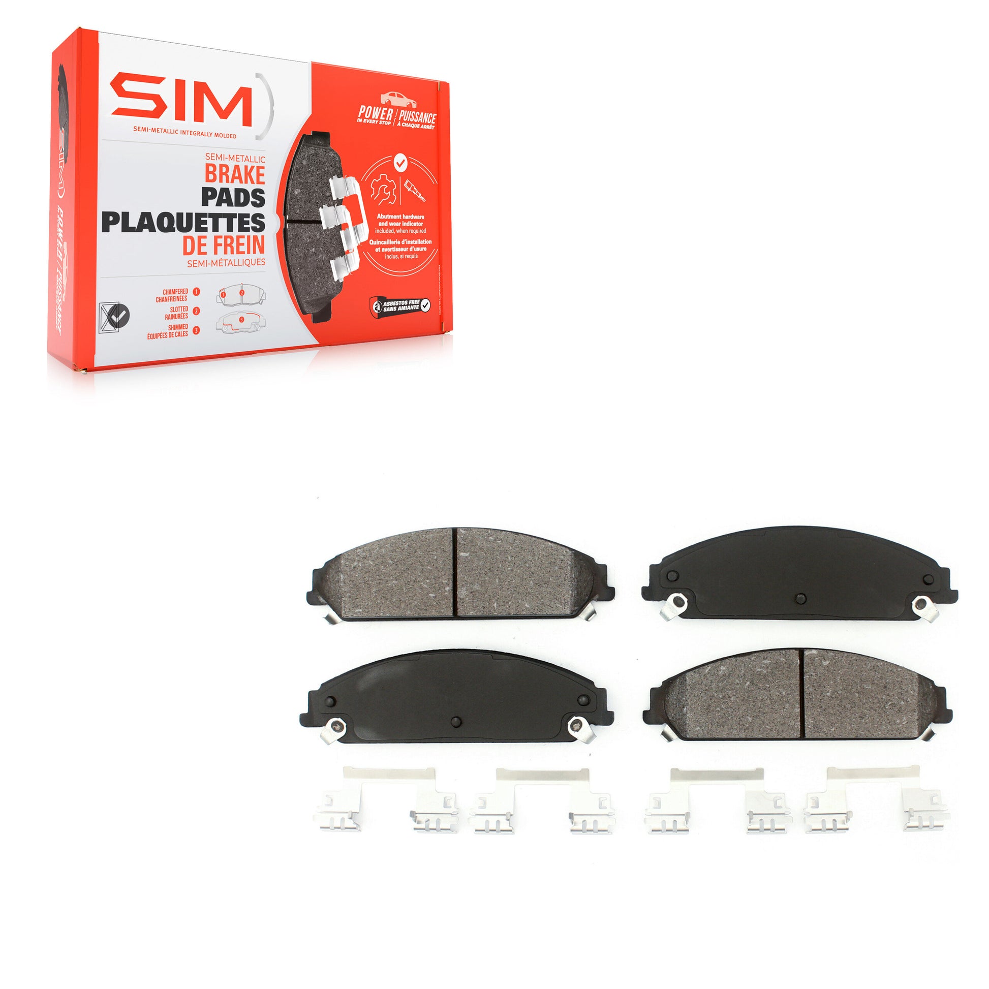 SIM SIM-1058 Disc Brake Pad for 2005-2023 Chrysler 300, Dodge Challenger, Dodge Charger - Front