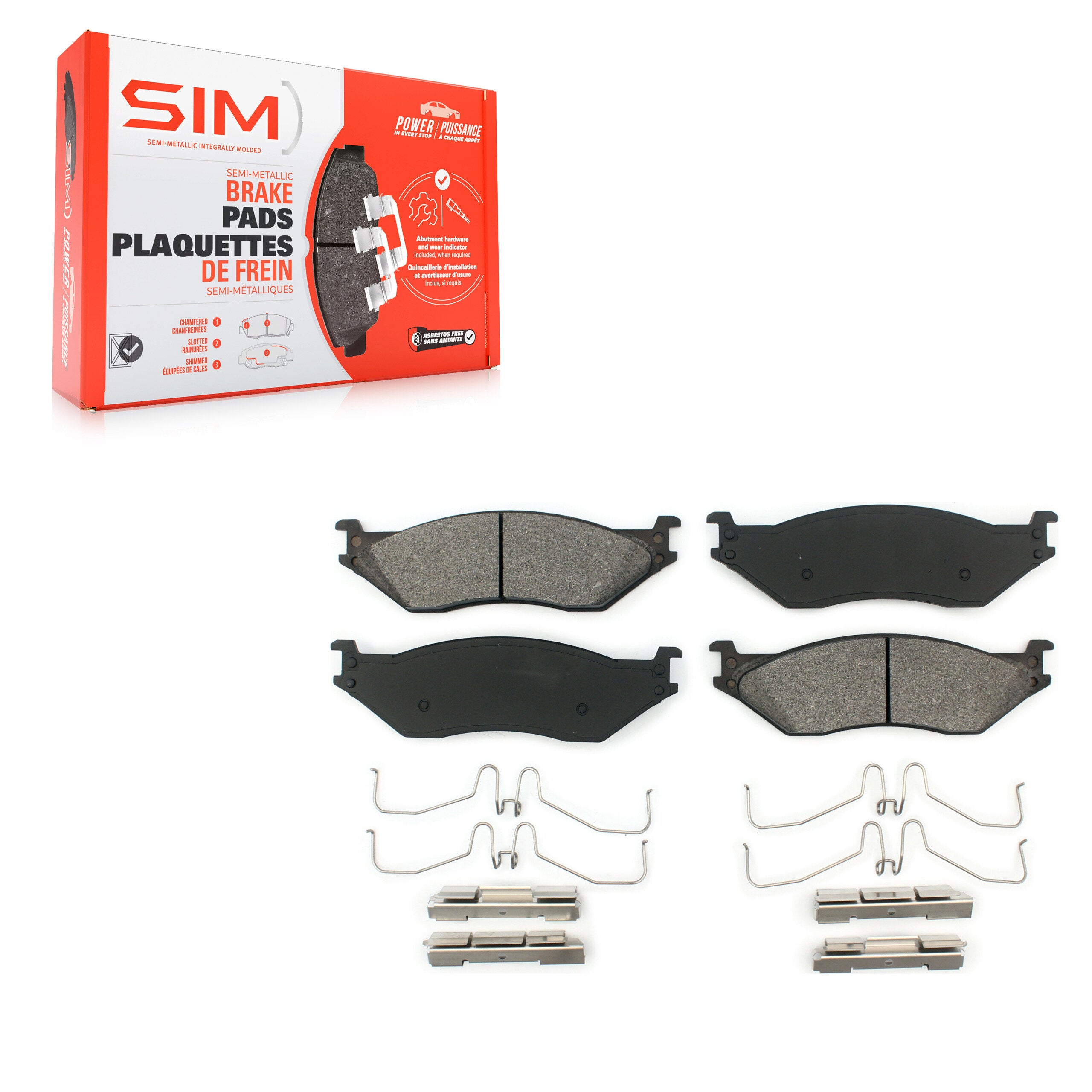 SIM SIM-1066 Disc Brake Pad for 1999-2022 Ford F-53 Motorhome Chassis, Ford F-59 Commercial Stripped Chassis, IC Corporation AE School Bus - Rear, Front