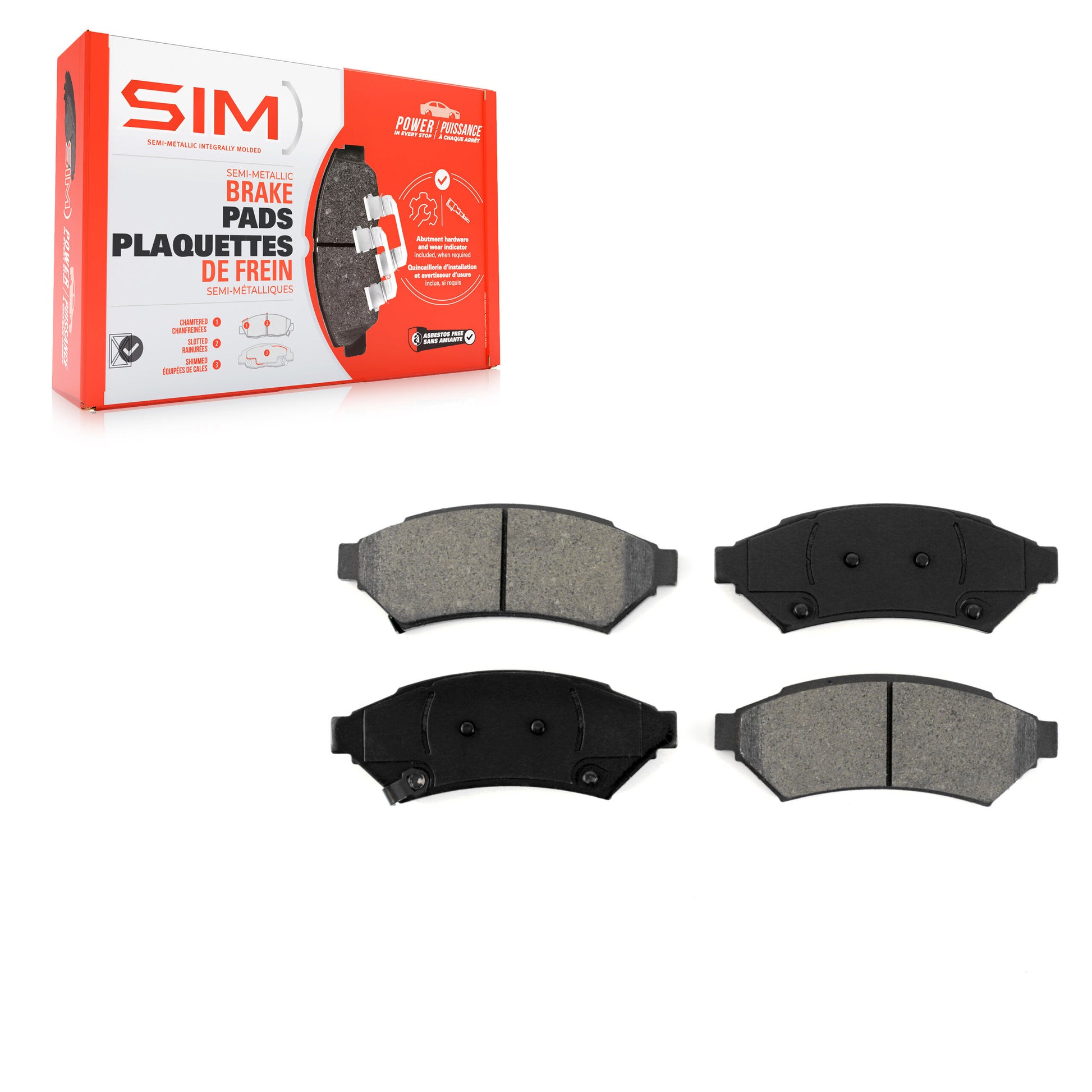 SIM SIM-1075 Disc Brake Pad for 2004-2012 VPG MV-1, Buick Allure, Buick LaCrosse - Front