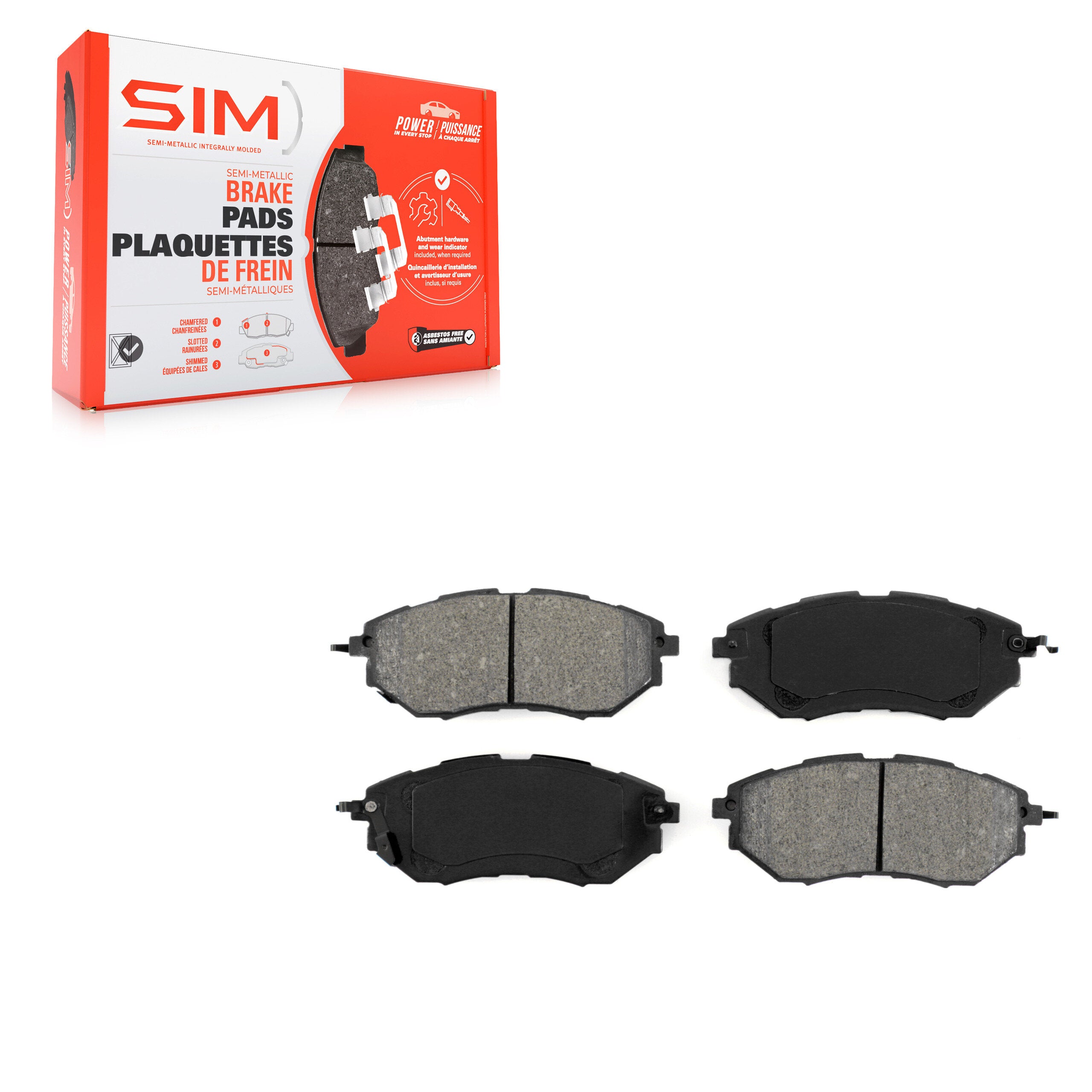 SIM SIM-1078 Disc Brake Pad for 2005-2021 Subaru Legacy, Subaru Outback, Subaru WRX - Front