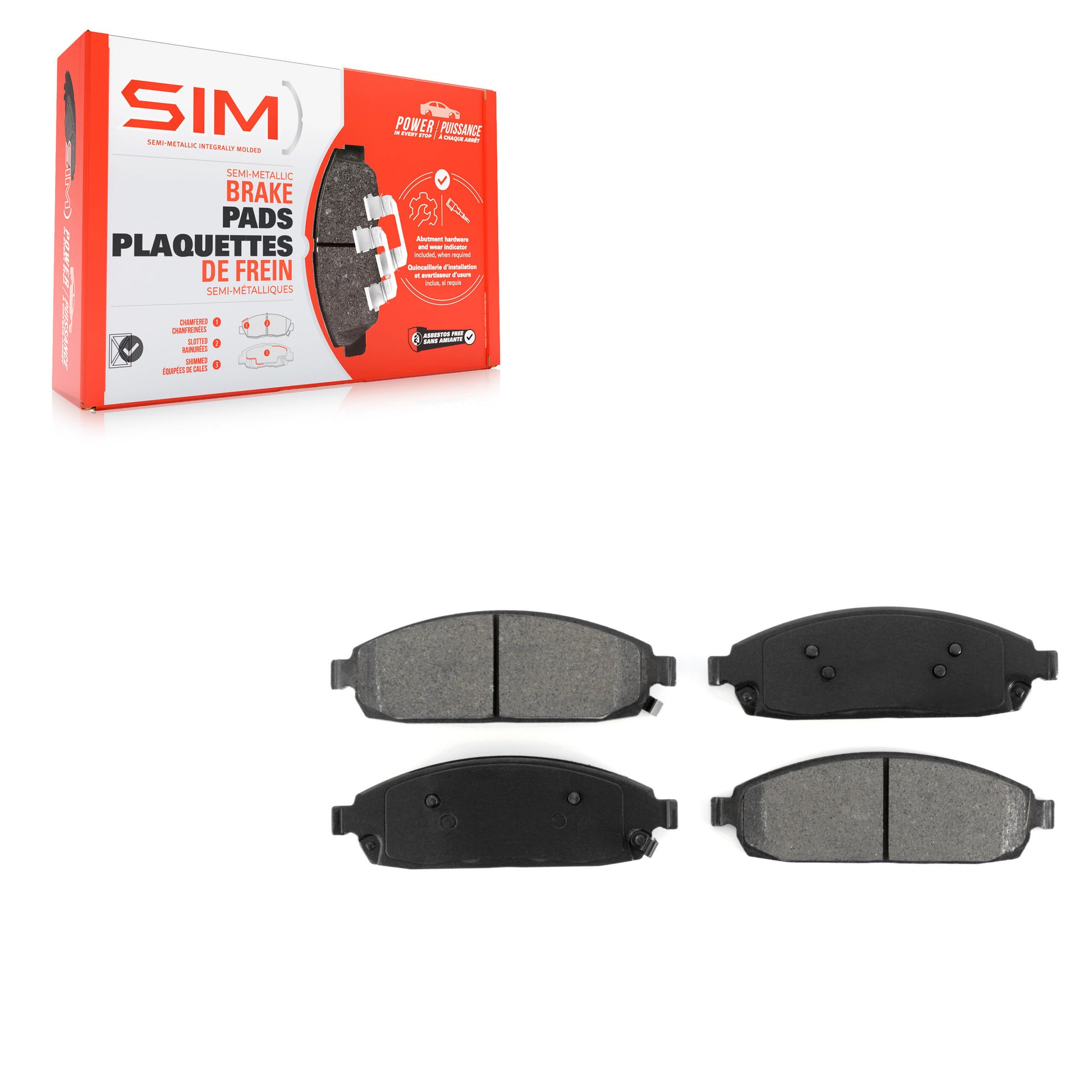 SIM SIM-1080 Disc Brake Pad for 2005-2010 Jeep Grand Cherokee, Jeep Commander - Front