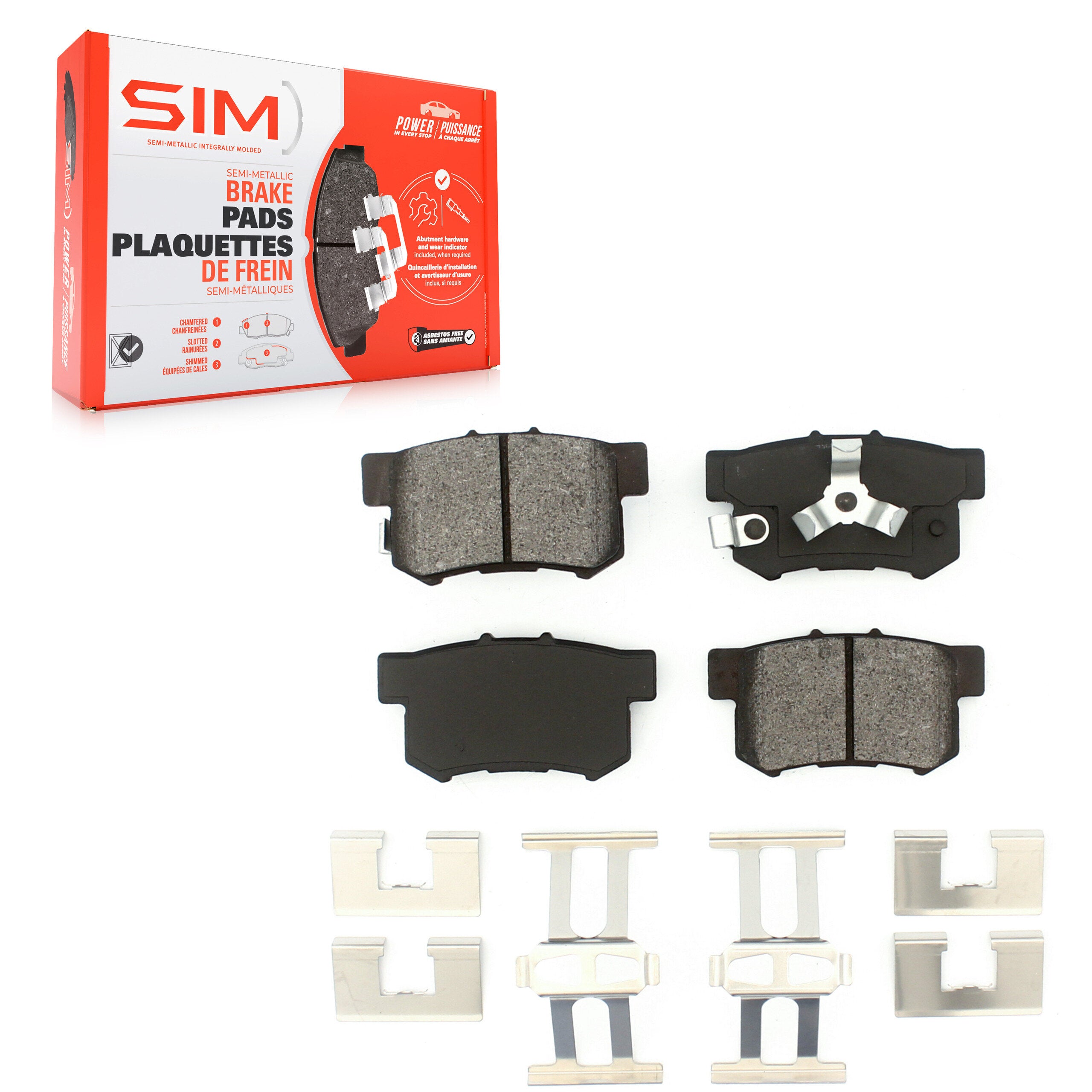 SIM SIM-1086 Disc Brake Pad for 2005-2018 Acura RDX, Honda Crosstour, Honda Accord Crosstour - Rear