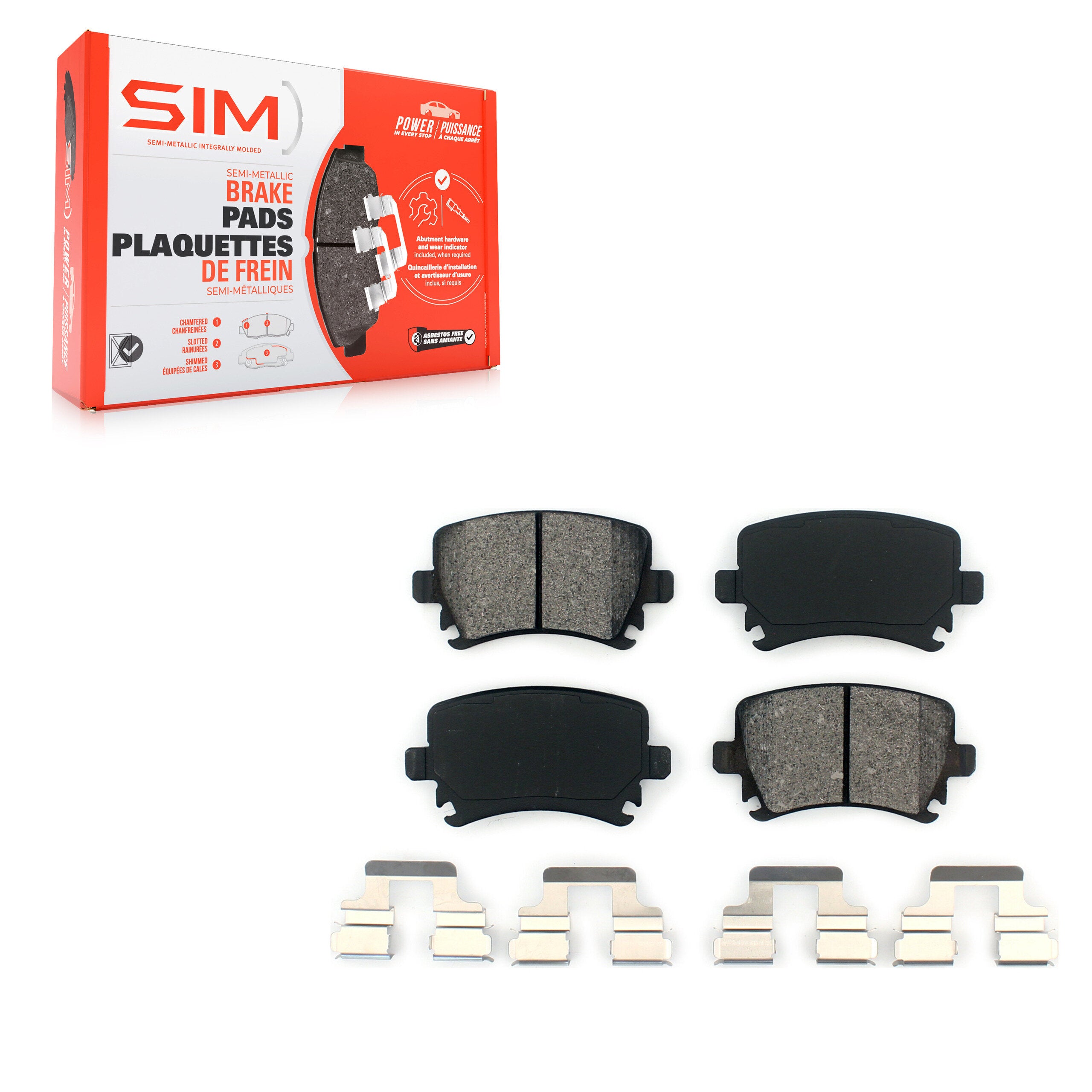 SIM SIM-1108 Disc Brake Pad for 2005-2021 Volkswagen GTI, Volkswagen Tiguan Limited, Audi Q3 - Rear