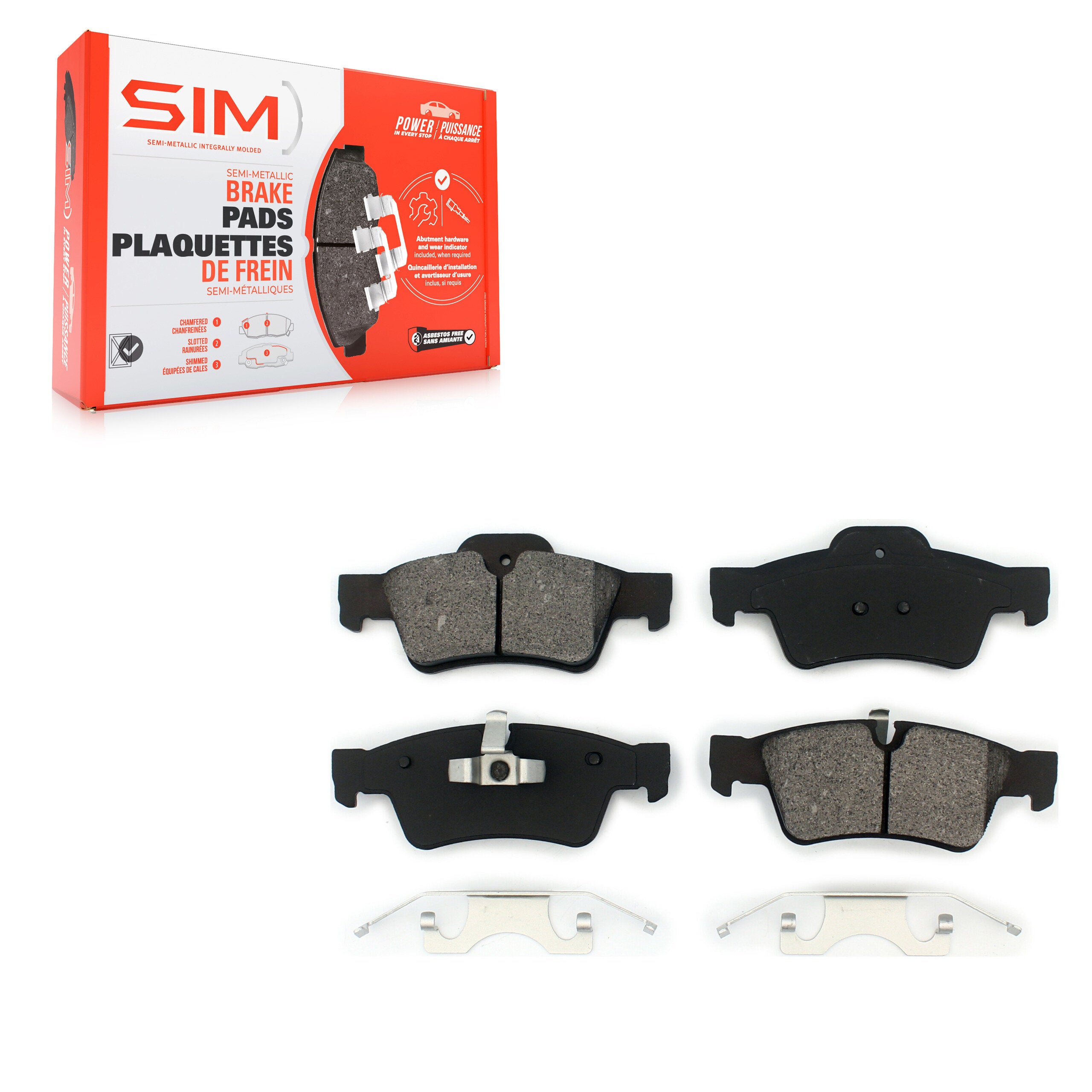 SIM SIM-1122 Disc Brake Pad for 2005-2018 Mercedes-Benz G65 AMG, Mercedes-Benz G63 AMG, Mercedes-Benz ML350 - Rear