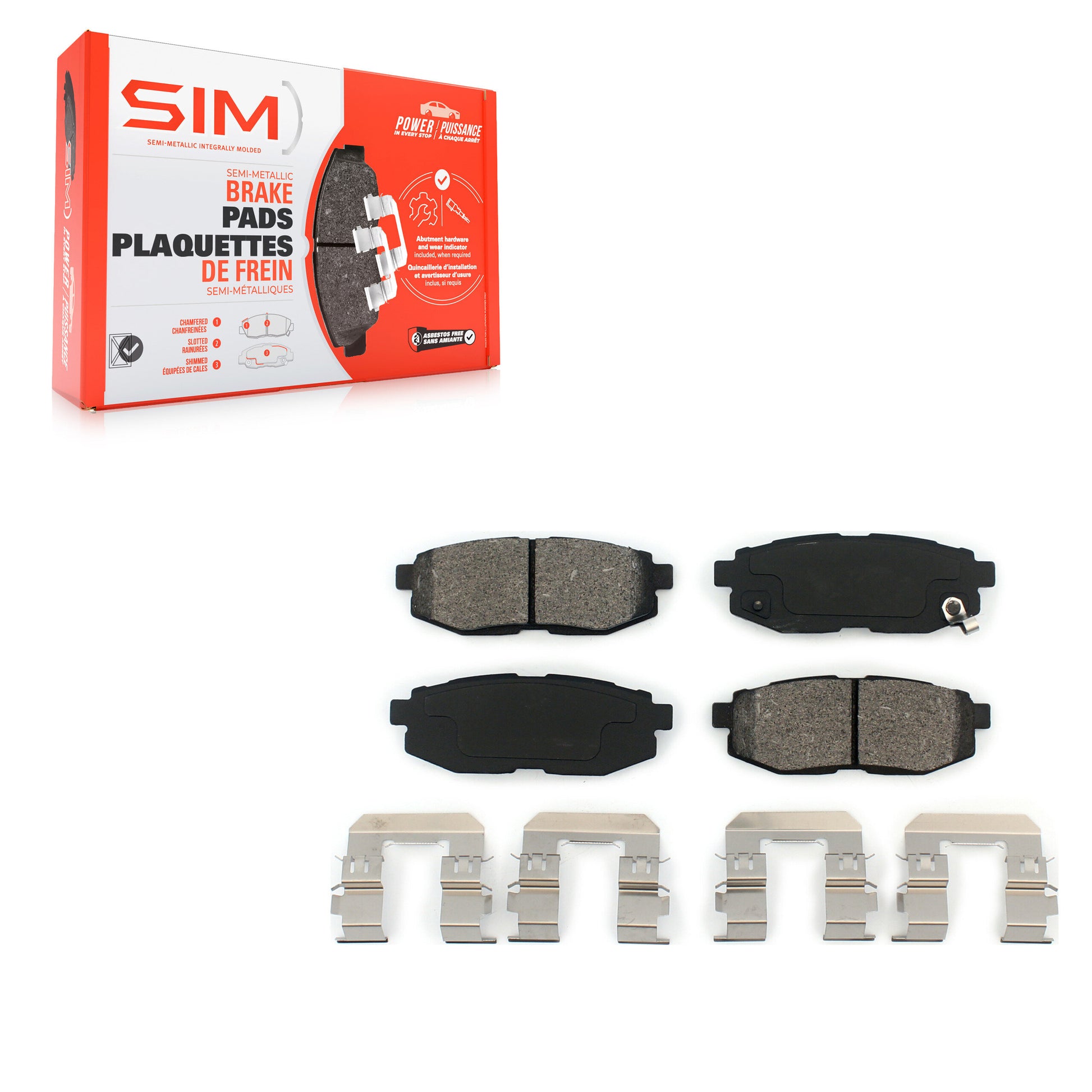 SIM SIM-1124 Disc Brake Pad for 2006-2024 Subaru BRZ, Subaru WRX, Toyota GR86 - Rear