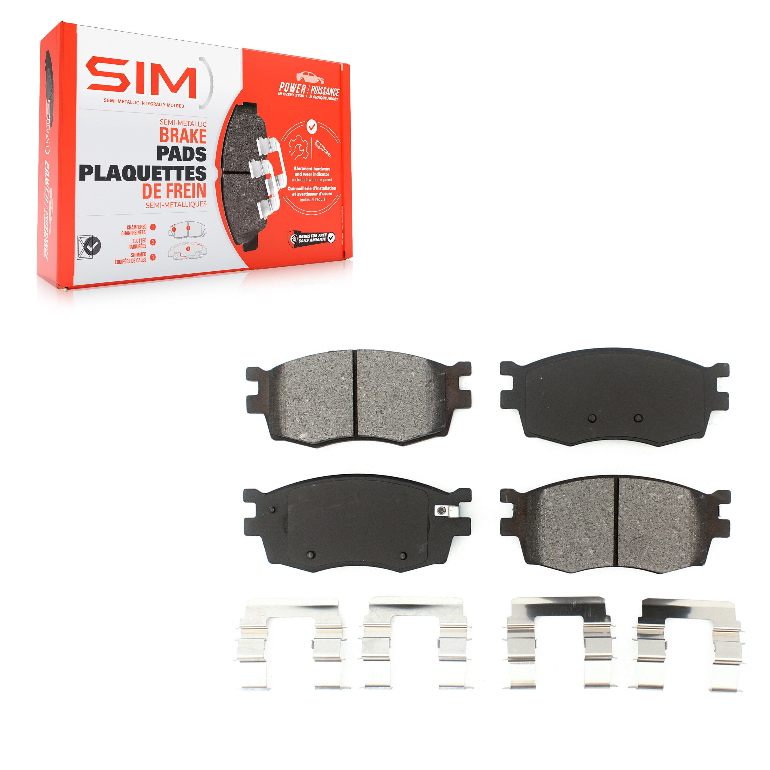 SIM SIM-1156 Disc Brake Pad for 2006-2011 Hyundai Accent, Kia Rio, Kia Rio5 - Front