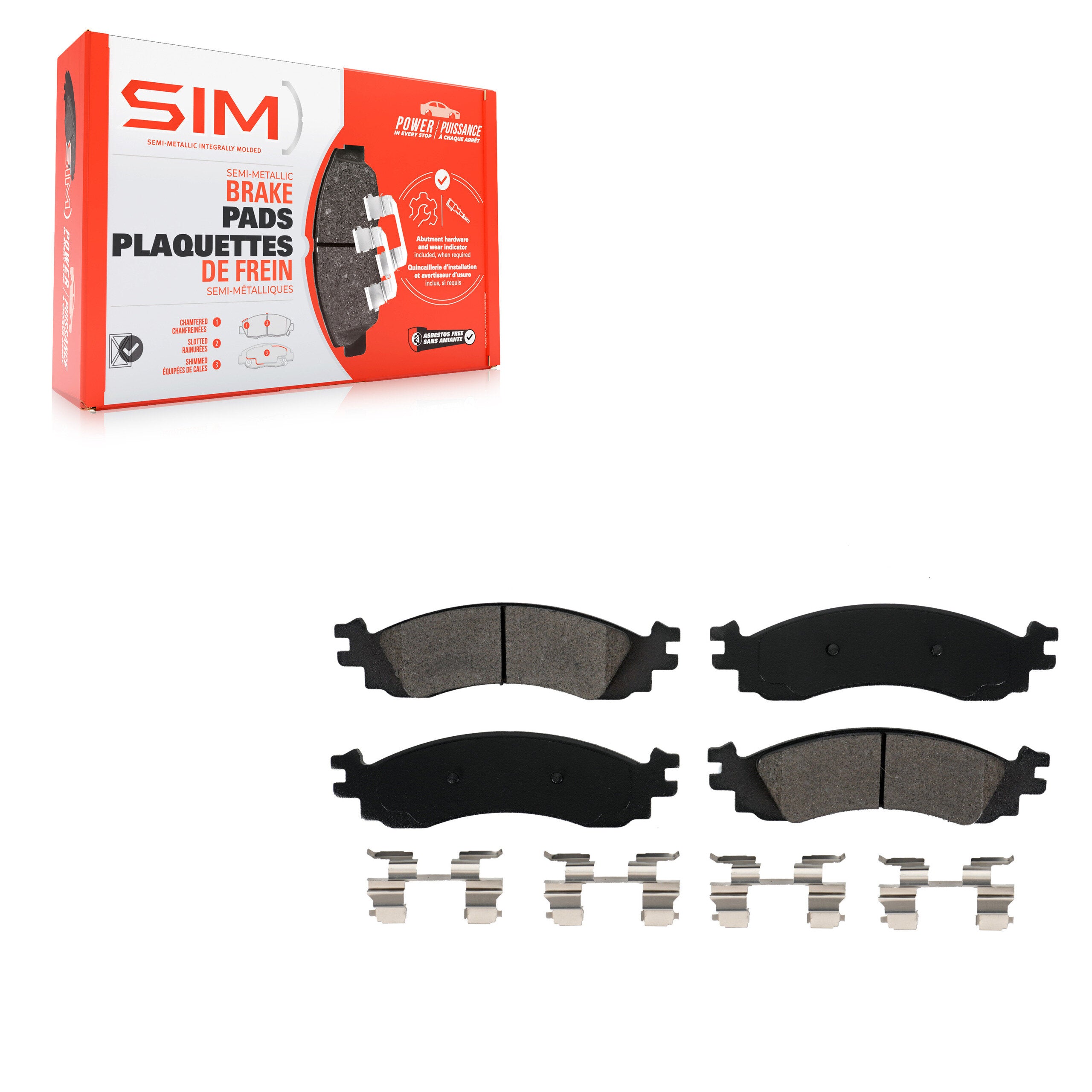 SIM SIM-1158 Disc Brake Pad for 2006-2012 Ford Taurus, Ford Explorer Sport Trac, Ford Explorer - Front