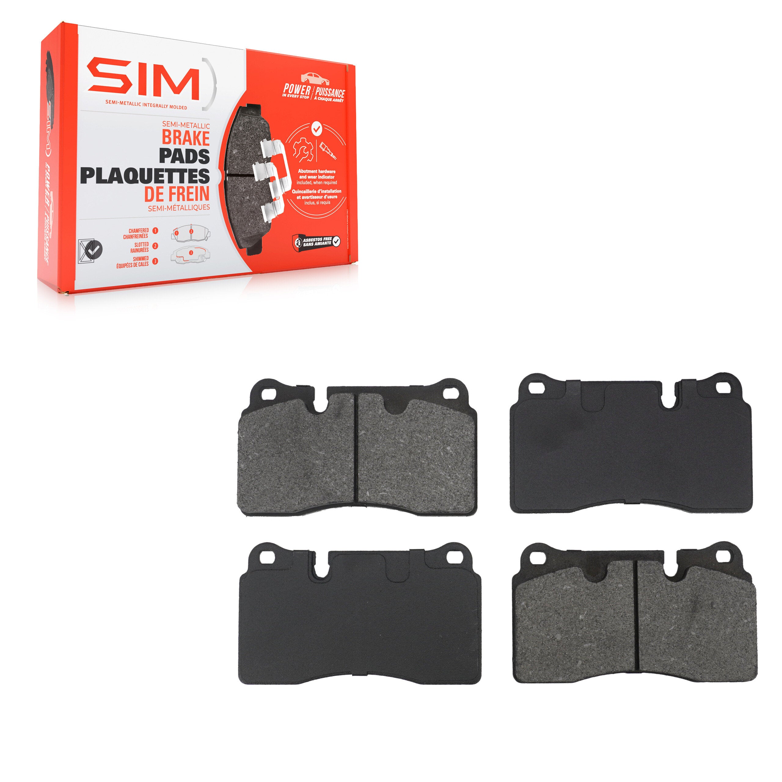 SIM SIM-1165 Disc Brake Pad for 2000-2019 Chevrolet Corvette, Chevrolet Camaro, Volkswagen Touareg - Rear, Front