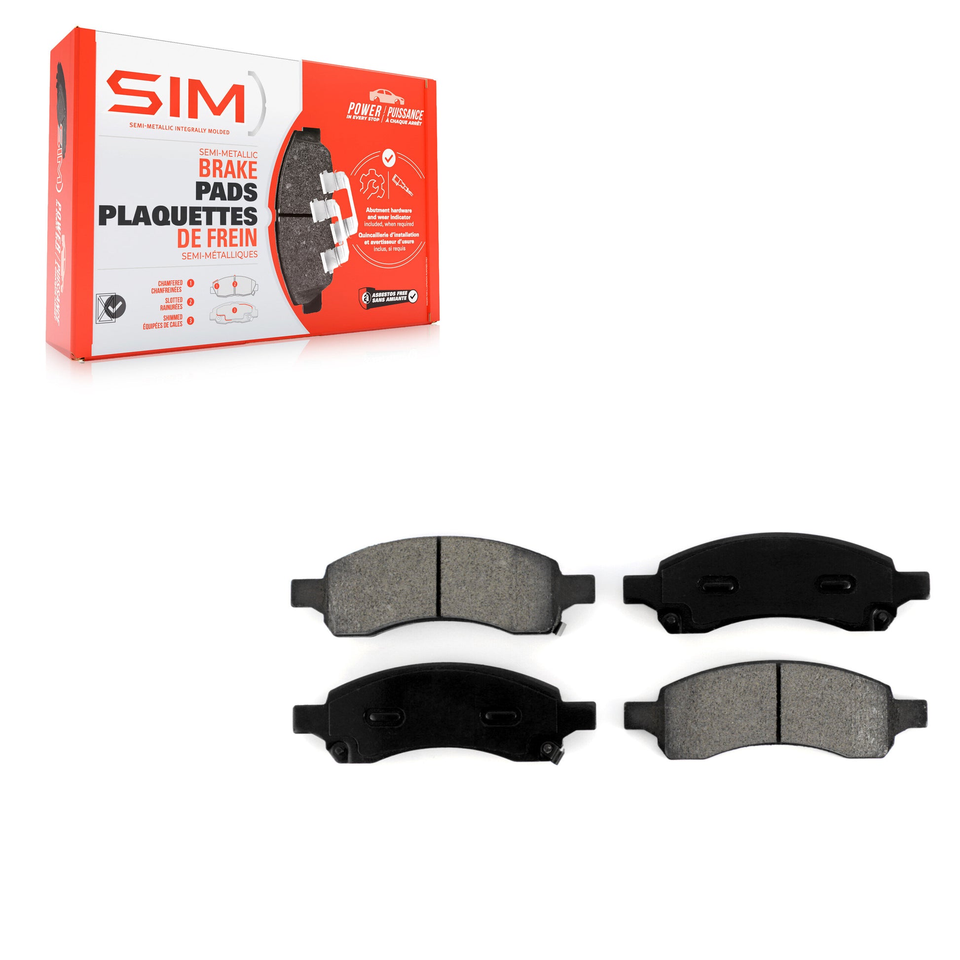 SIM SIM-1169A Disc Brake Pad for 2007-2017 GMC Acadia Limited, Chevrolet Traverse, Buick Enclave - Front