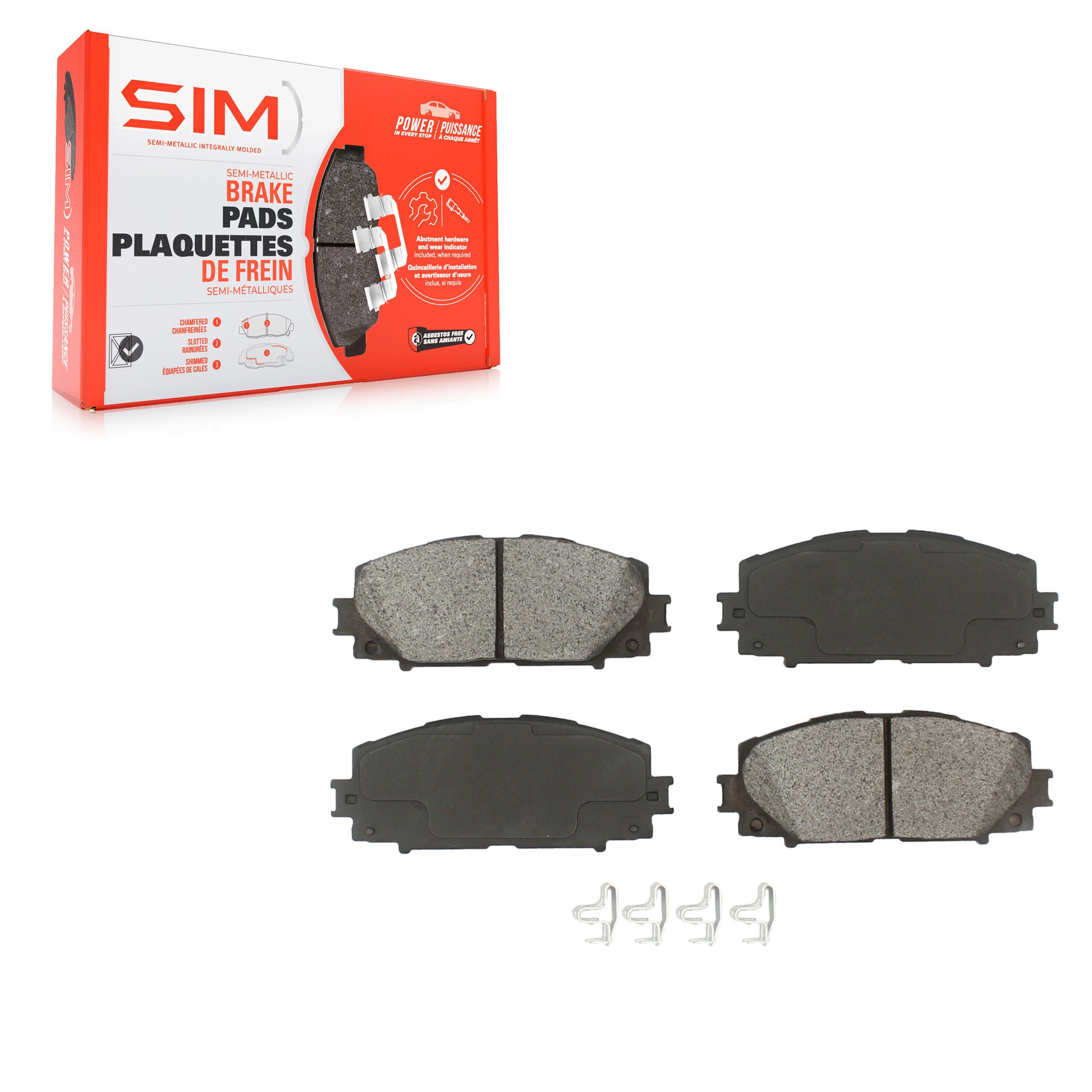 SIM SIM-1184 Disc Brake Pad for 2006-2019 Toyota Yaris, Scion iQ, Toyota Prius C - Front