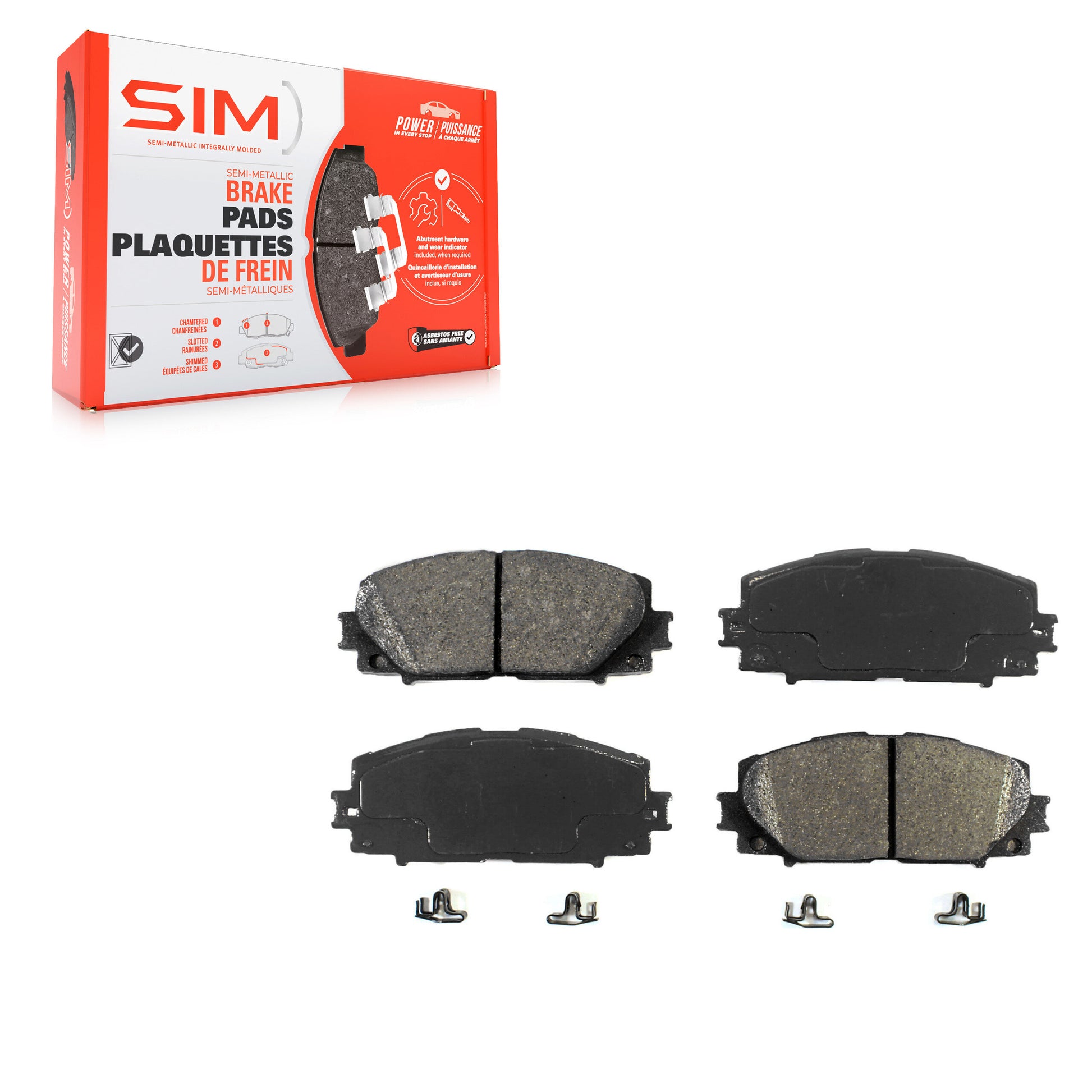 SIM SIM-1184A Disc Brake Pad for 2010-2022 Toyota Corolla, Toyota Prius AWD-e, Toyota Prius Prime - Front