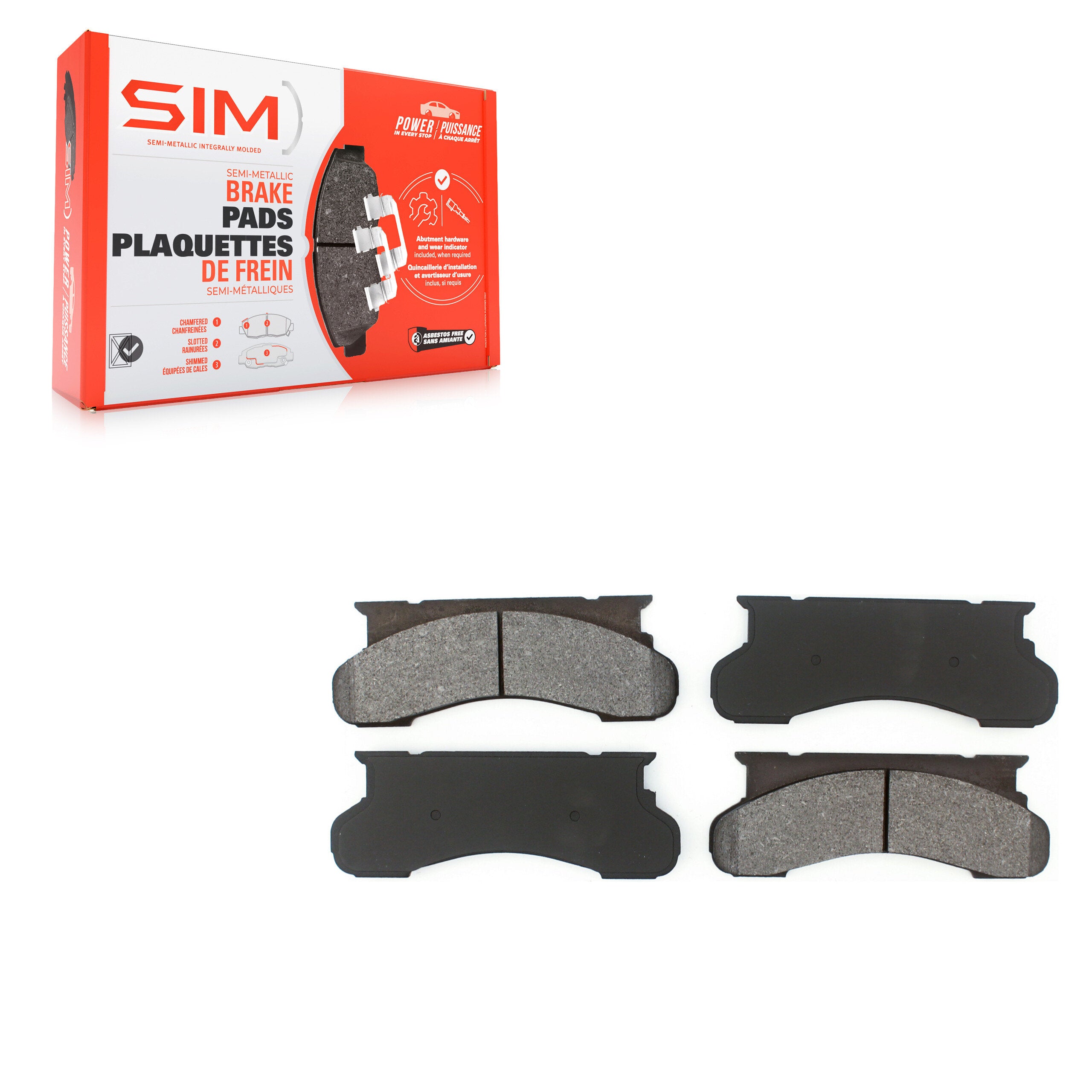 SIM SIM-120 Disc Brake Pad for 1980-1994 Ford E-250 Econoline, Ford E-250 Econoline Club Wagon, Ford E-350 Econoline - Front