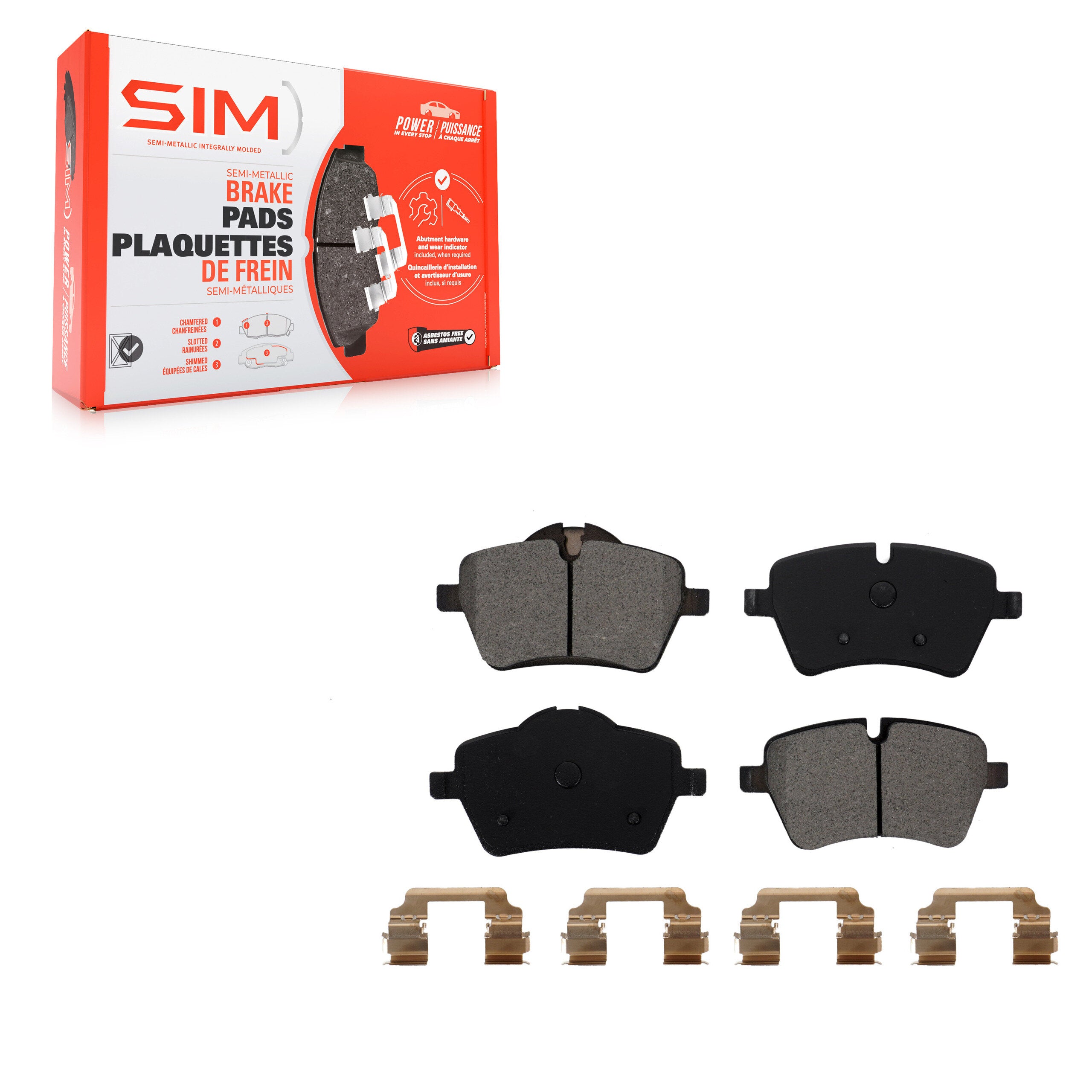 SIM SIM-1204 Disc Brake Pad for 2002-2016 Mini Cooper, Mini Cooper Paceman, Mini Cooper Countryman - Front