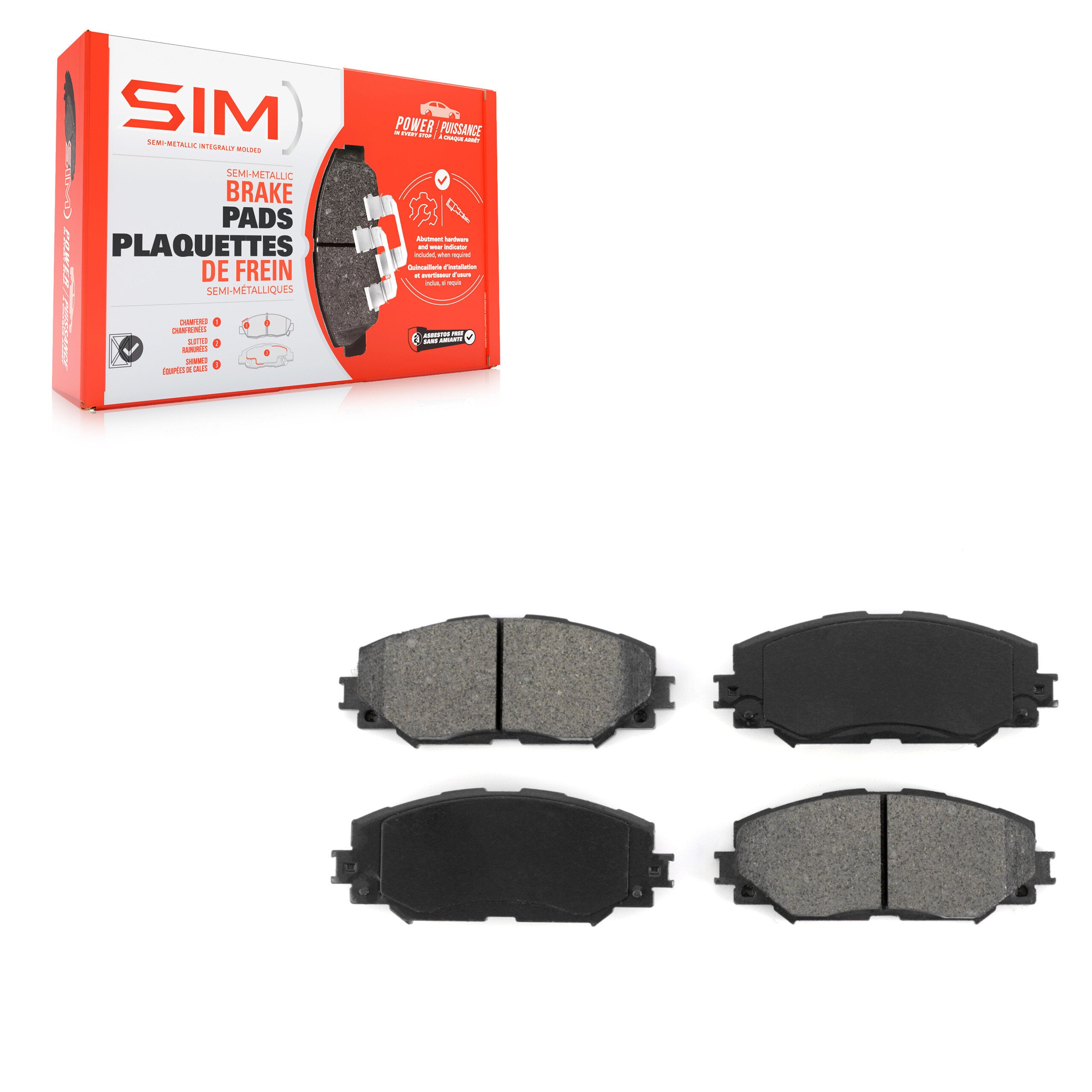 SIM SIM-1210 Disc Brake Pad for 2006-2019 Toyota Corolla, Toyota Matrix, Toyota RAV4 - Front