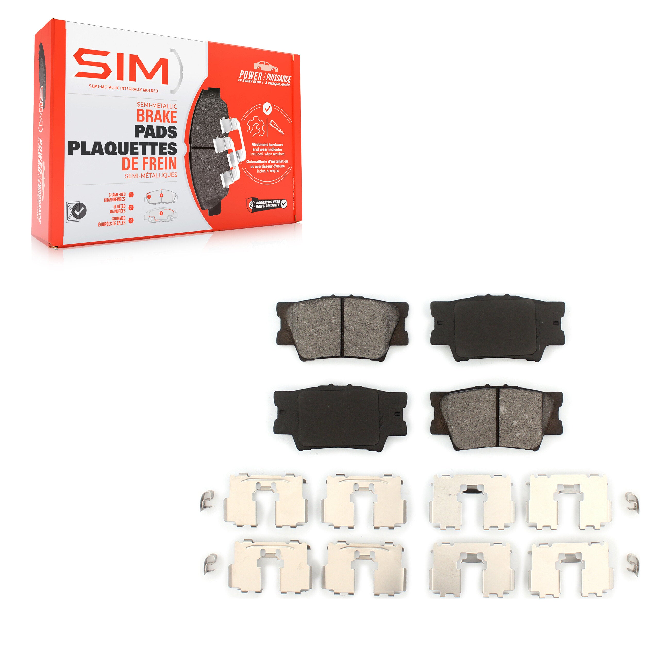 SIM SIM-1212 Disc Brake Pad for 2006-2024 Toyota Camry, Lexus ES300h, Toyota Matrix - Rear