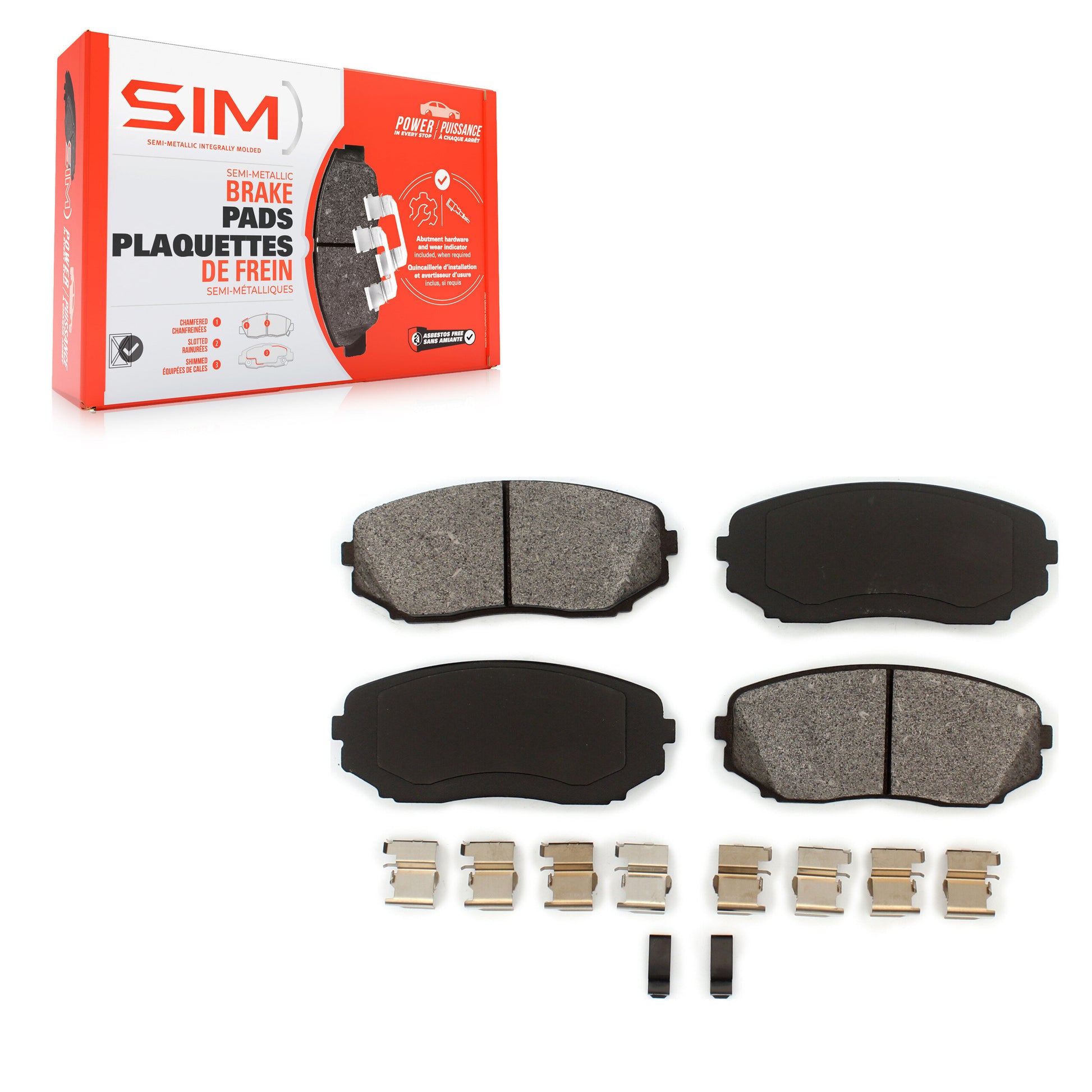 SIM SIM-1258 Disc Brake Pad for 2007-2024 Mazda CX-5, Ford Edge, Lincoln MKX - Front