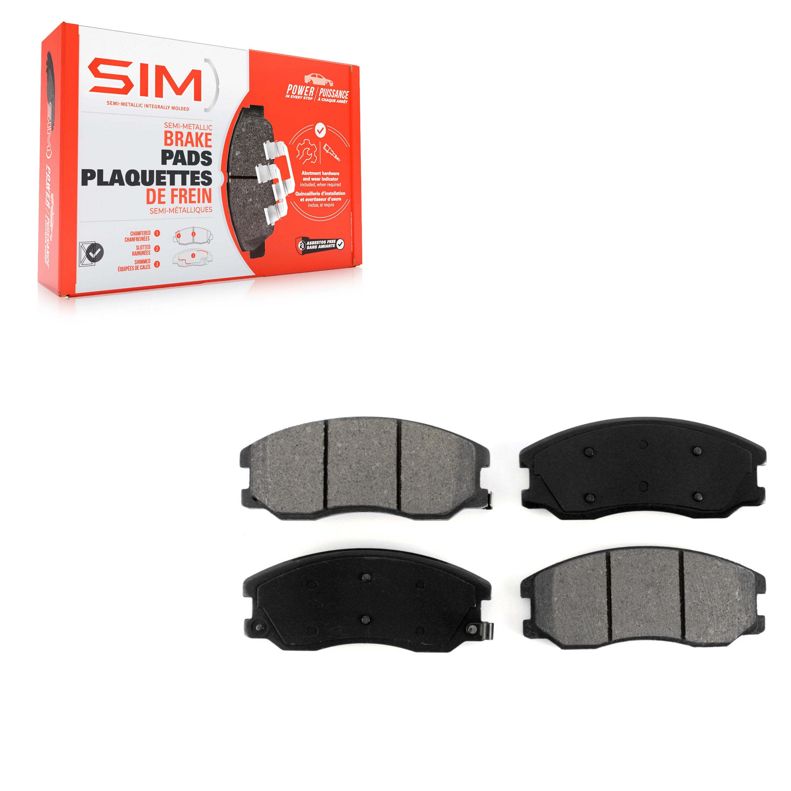 SIM SIM-1264 Disc Brake Pad for 2007-2015 Chevrolet Captiva Sport, Saturn Vue, Chevrolet Equinox - Front