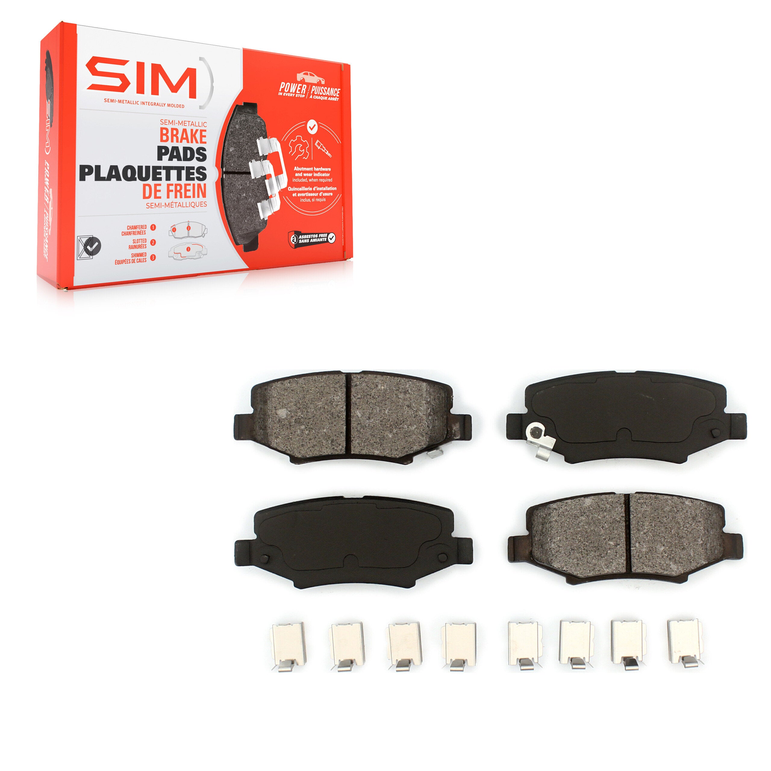 SIM SIM-1274 Disc Brake Pad for 2007-2018 Jeep Wrangler JK, Jeep Liberty, Dodge Nitro - Rear