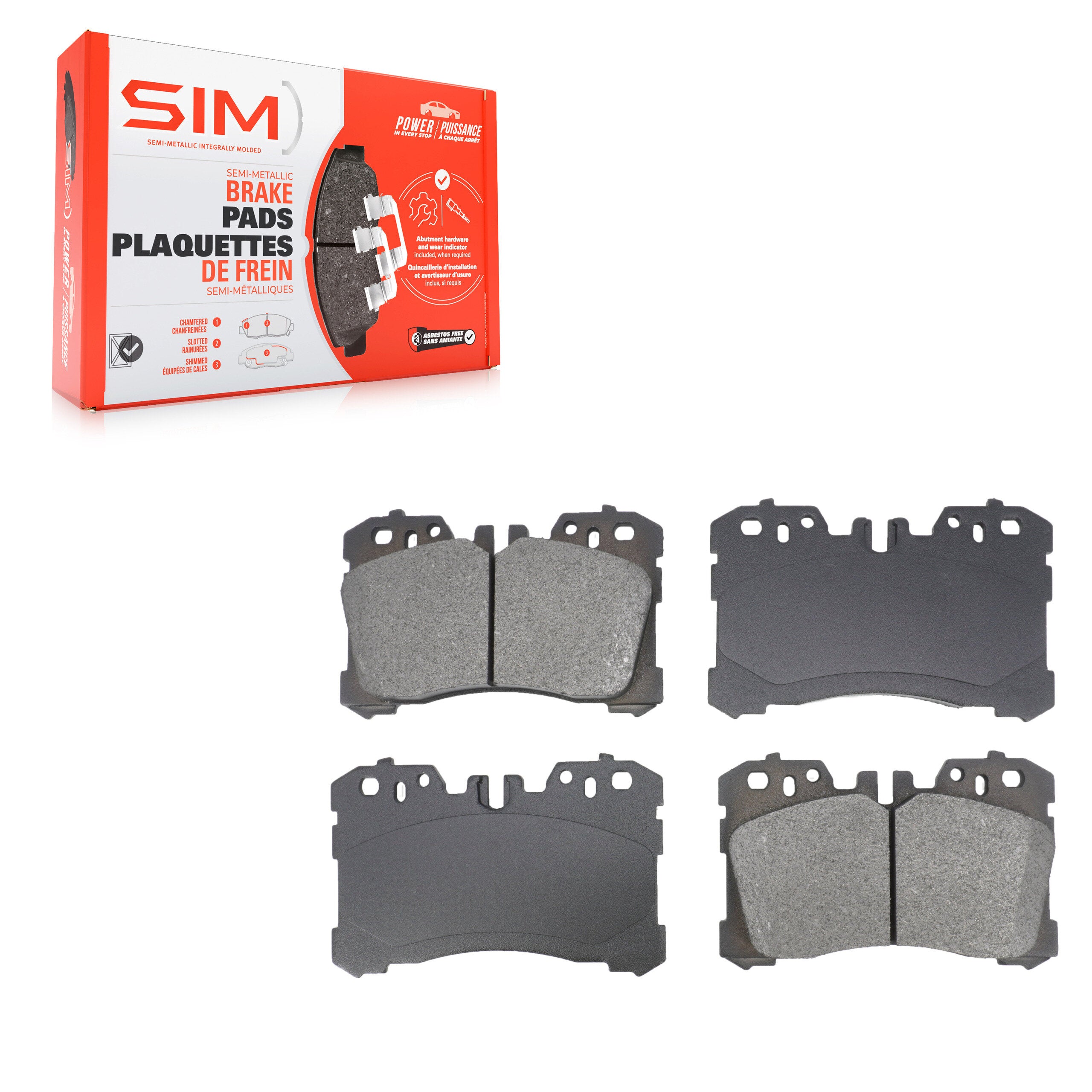 SIM SIM-1282 Disc Brake Pad for 2007-2025 Lexus LS500, Toyota Mirai, Lexus LS500h - Front
