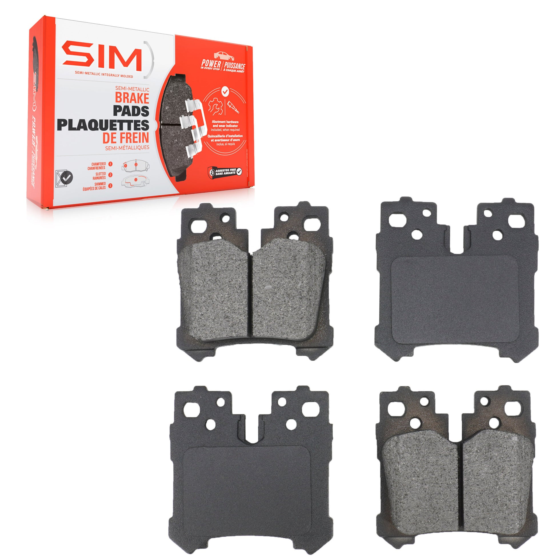 SIM SIM-1283 Disc Brake Pad for 2007-2025 Lexus LS500, Toyota Mirai, Lexus LS500h - Rear