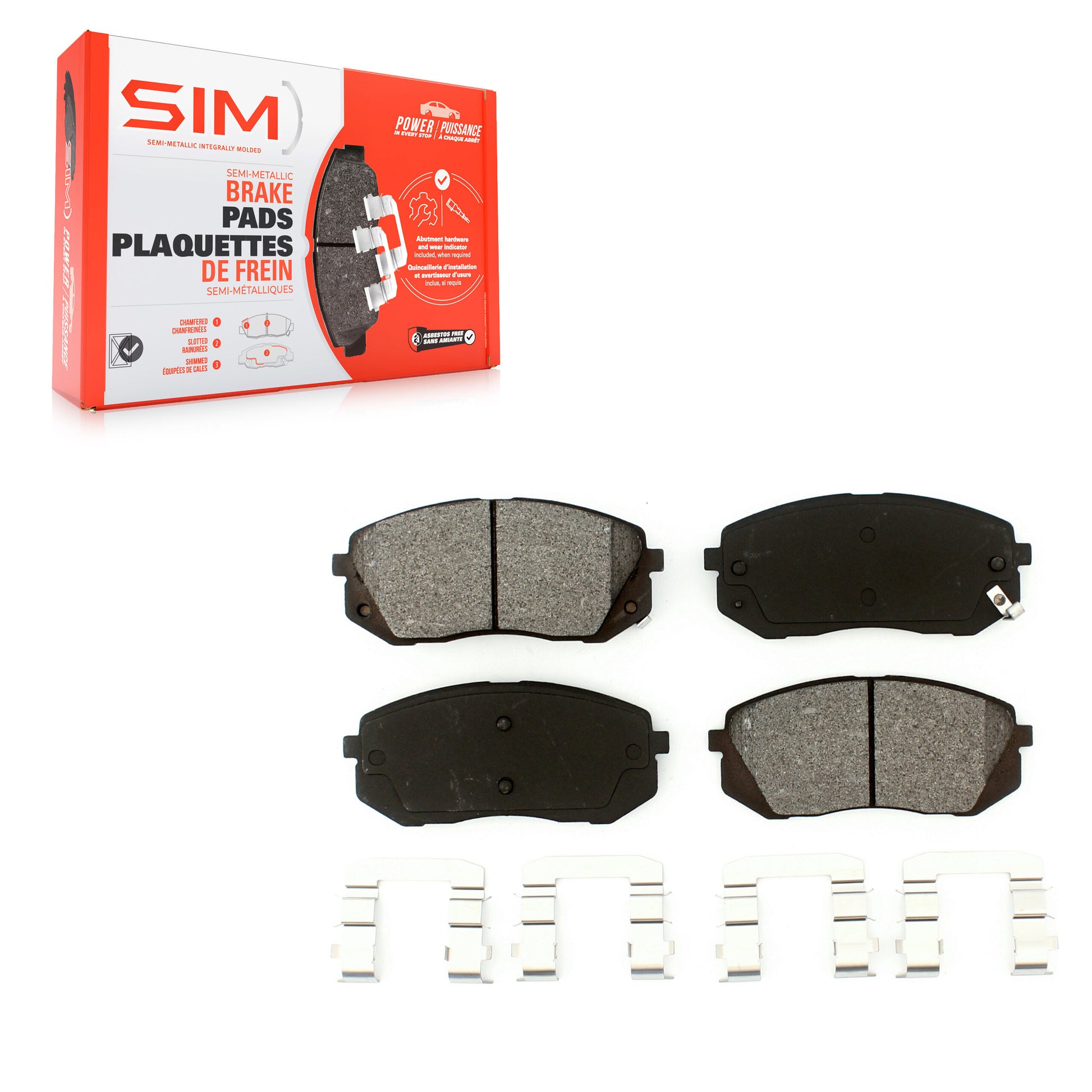 SIM SIM-1295 Disc Brake Pad for 2007-2017 Hyundai Tucson, Hyundai Sonata, Kia Soul EV - Front