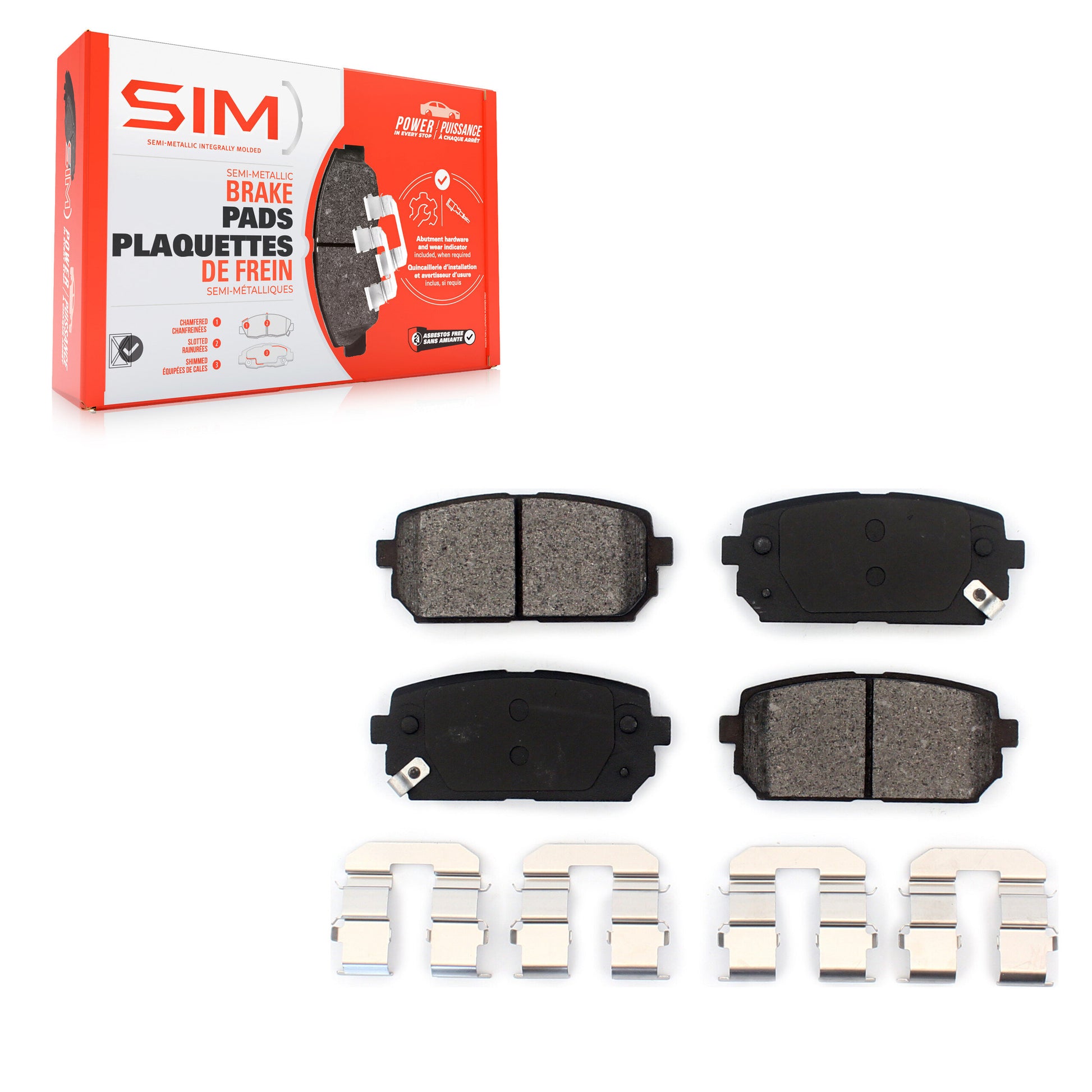 SIM SIM-1296 Disc Brake Pad for 2007-2012 Kia Rondo - Rear