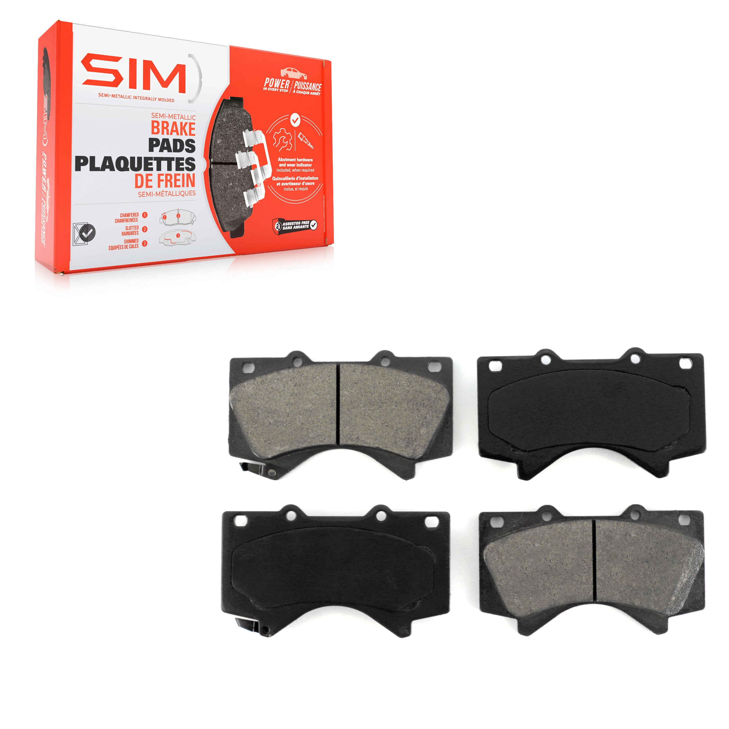 SIM SIM-1303 Disc Brake Pad for 2007-2022 Lexus LX570, Toyota Land Cruiser, Toyota Sequoia - Front