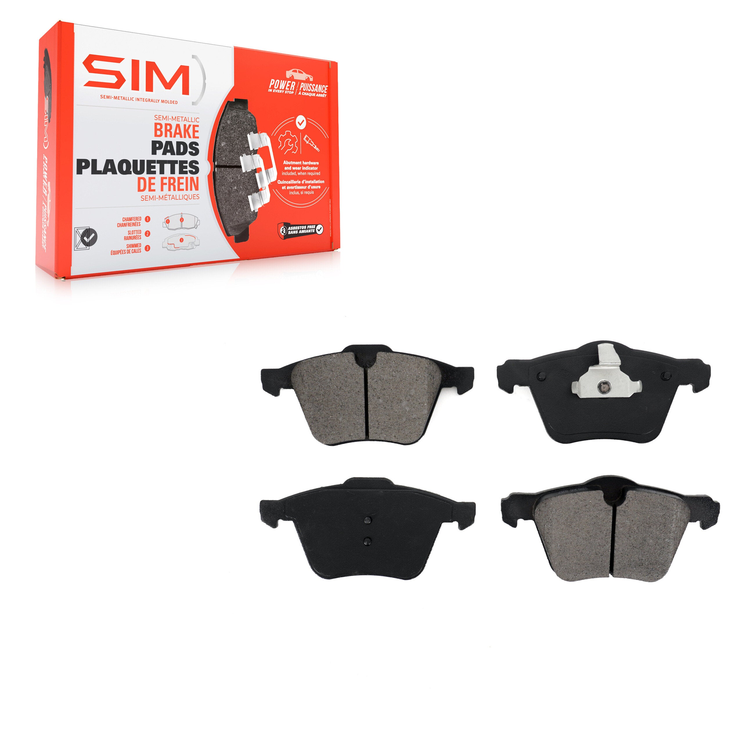 SIM SIM-1305 Disc Brake Pad for 2007-2018 Volvo S60, Volvo V60, Volvo S60 Cross Country - Front